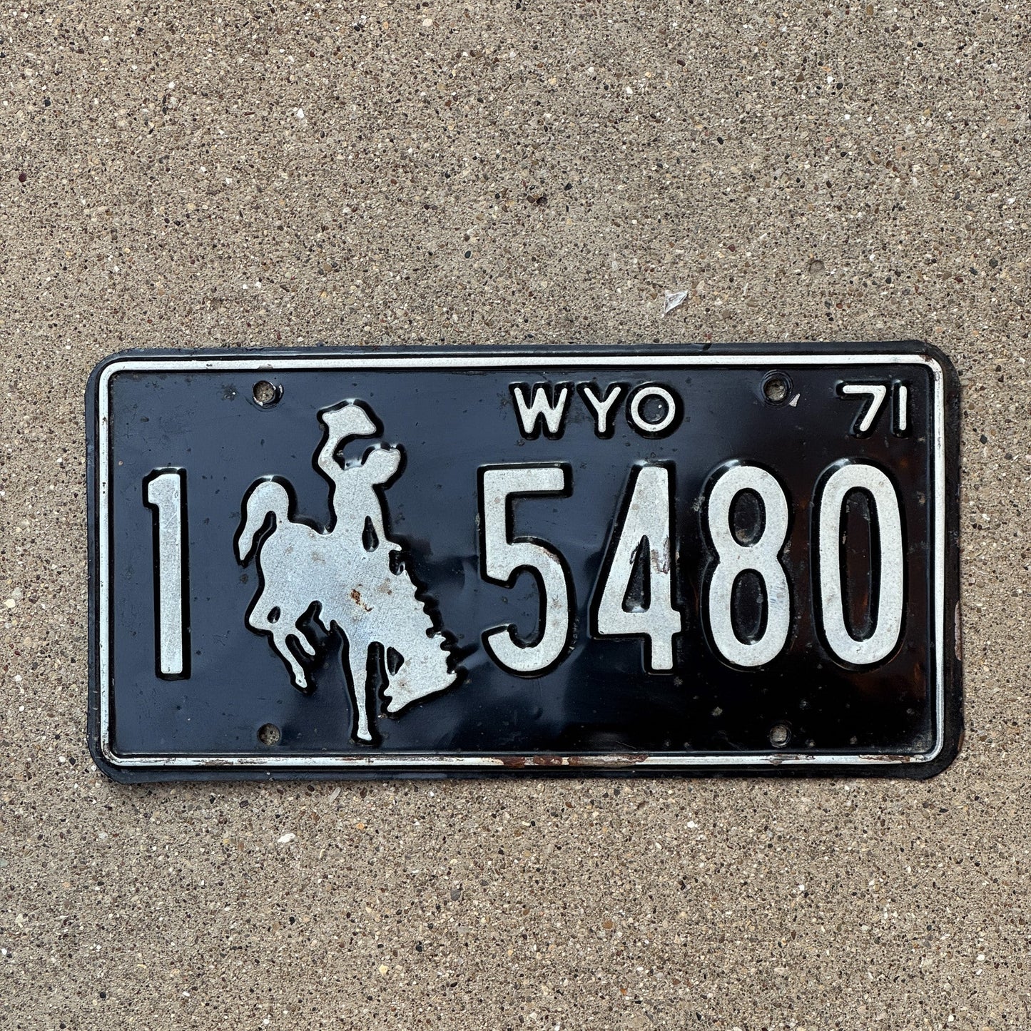 Photo of a 1971 Wyoming License Plate Auto Tag Garage Decor Vintage Bronco 1 5480