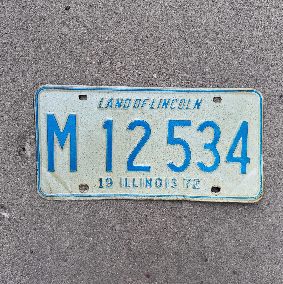 Photo of a 1972 Illinois MUNICIPAL License Plate Auto Tag Garage Decor Vintage License Plate Auto Tag Garage Decor M 12534