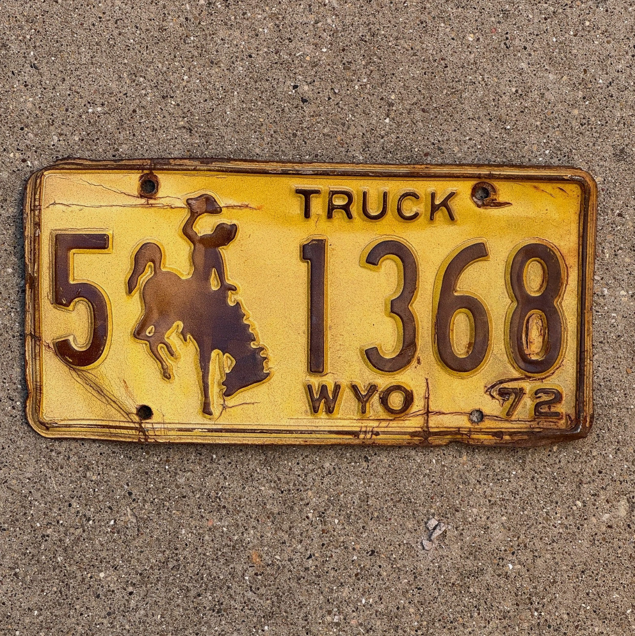 Photo of a 1972 Wyoming License Plate Auto Tag Garage Decor Vintage Albany County 5 1368