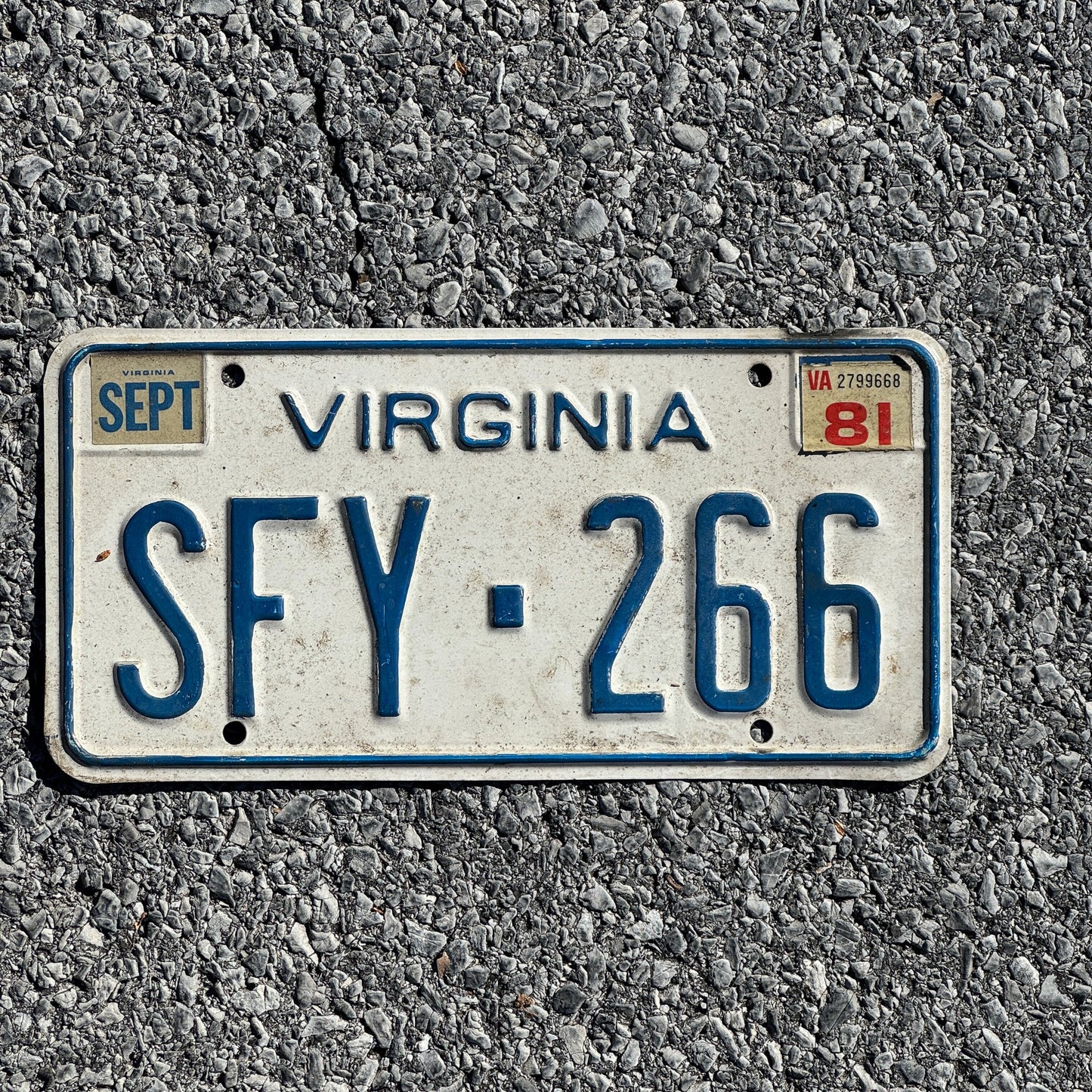Photo of a 1973 1981 Virginia License Plate Auto Tag 2 Garage Decor SFY 266
