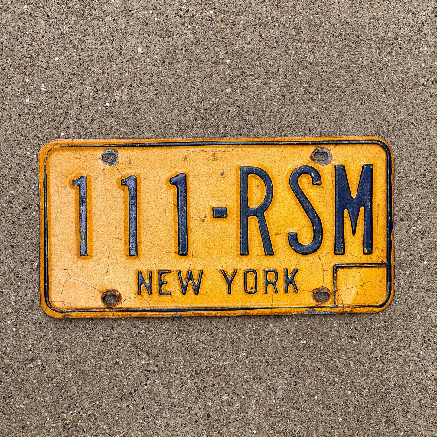 Photo of a 1973 1986 New York License Plate Auto Tag Garage Decor Vintage Repeat Repeating 111 RSM