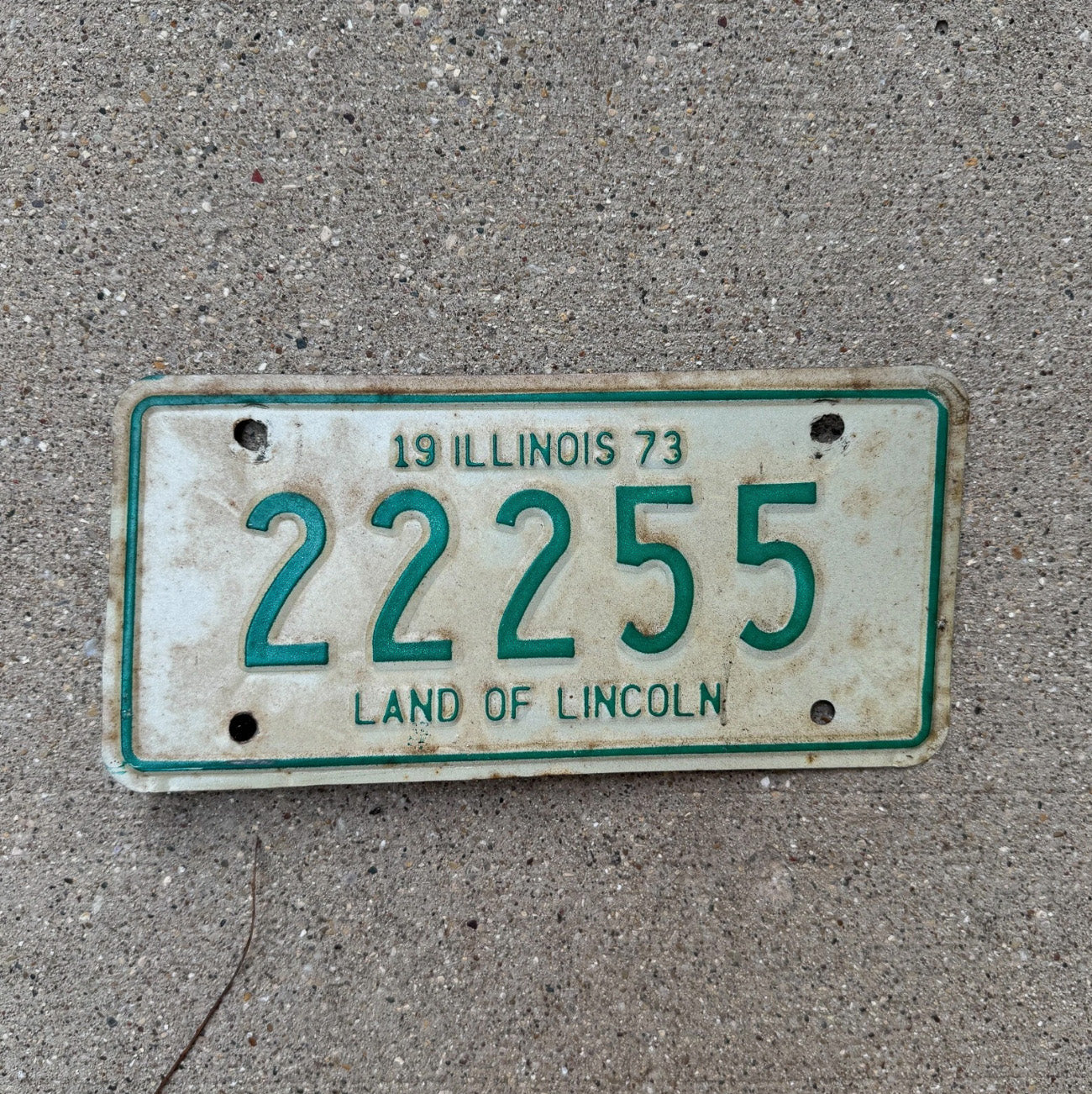 Photo of a 1973 Illinois Motorcycle License Plate Auto Tag Garage Decor Vintage Bike Full House 222 55