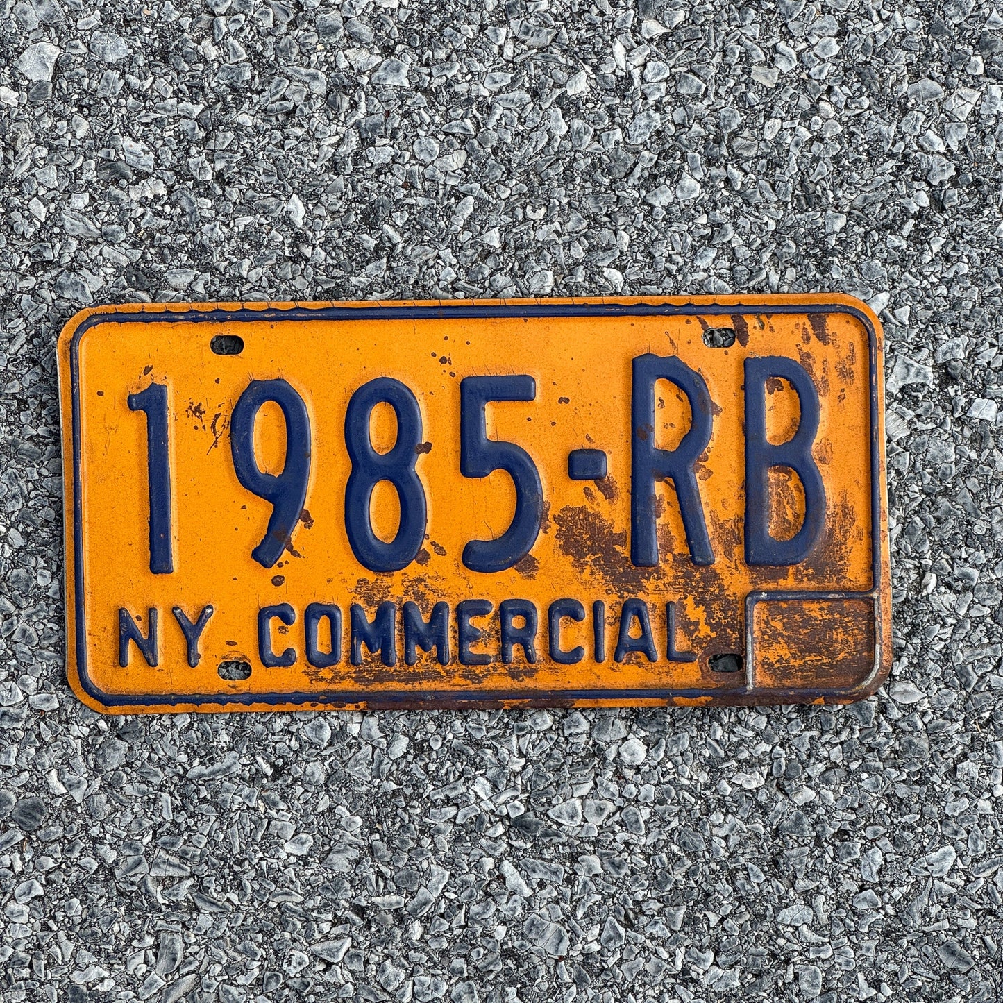 Photo of a 1973 New York Truck License Plate Auto Tag Garage Decor Vintage Birth Year 1985 RB