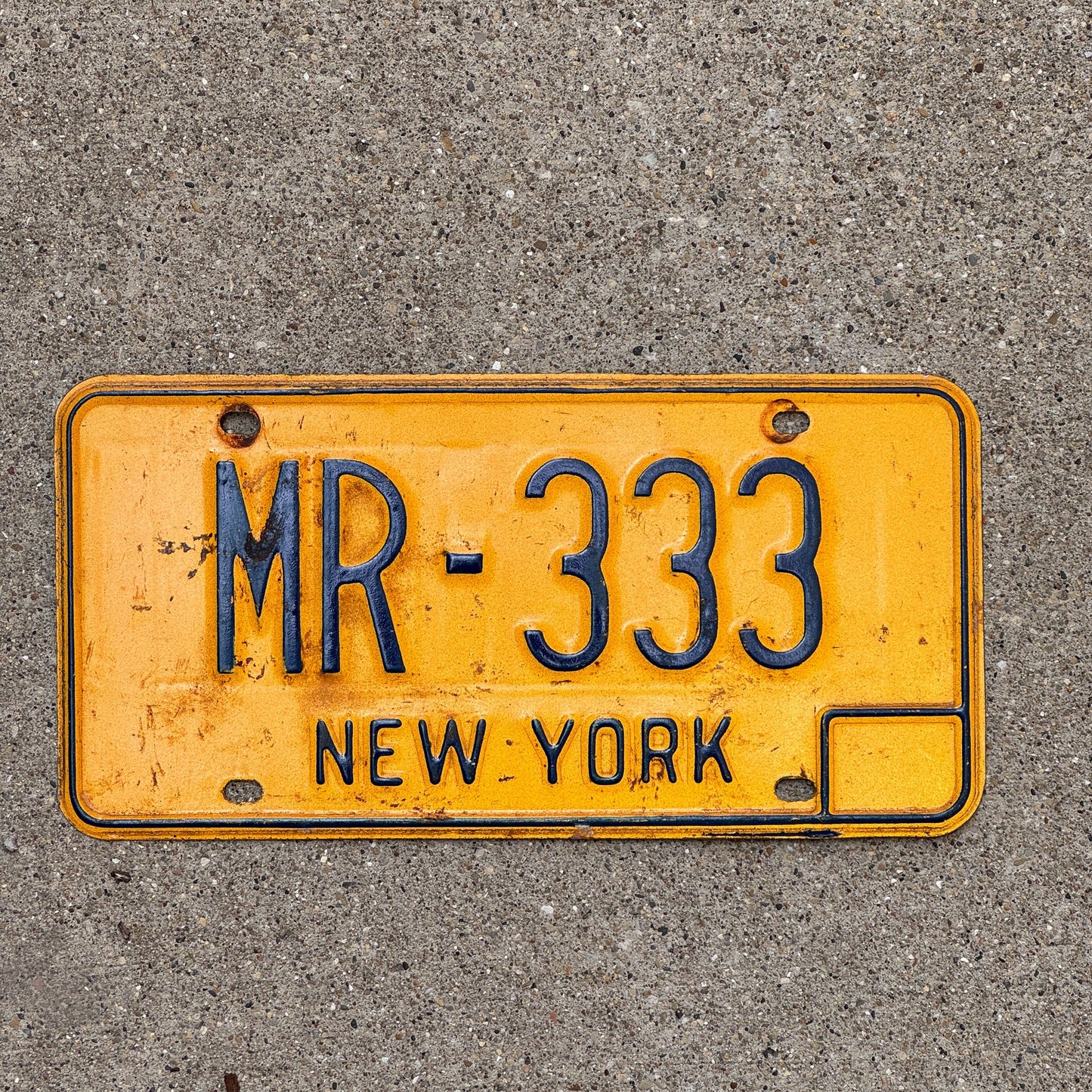 Photo of a 1973 New York VANITY License Plate Auto Tag Garage Decor Vintage Tag 1 Repeat Repeating MR 333