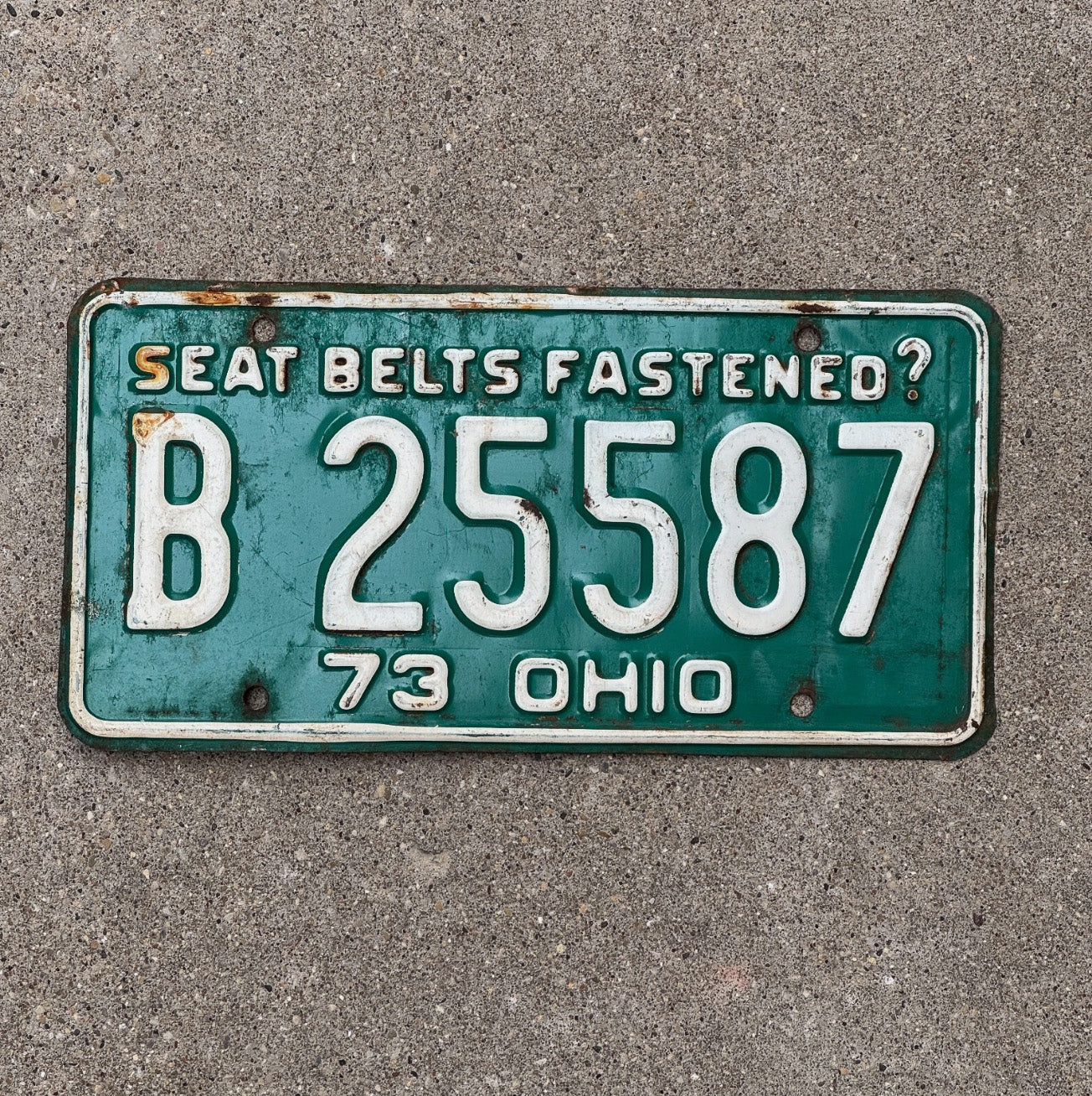 Photo of a 1973 Ohio License Plate Auto Tag Garage Decor Vintage B 25587