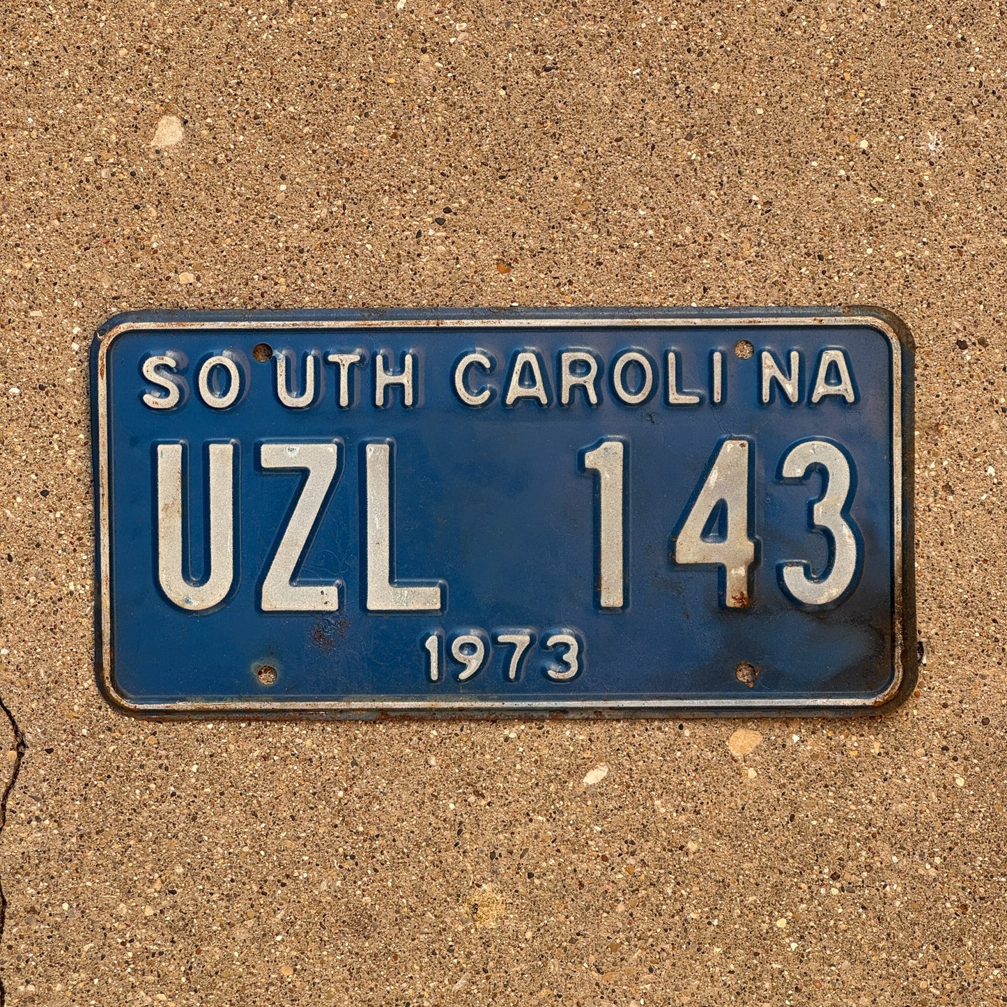 Photo of a 1973 South Carolina License Plate Auto Tag Garage Decor Vintage UZL 143