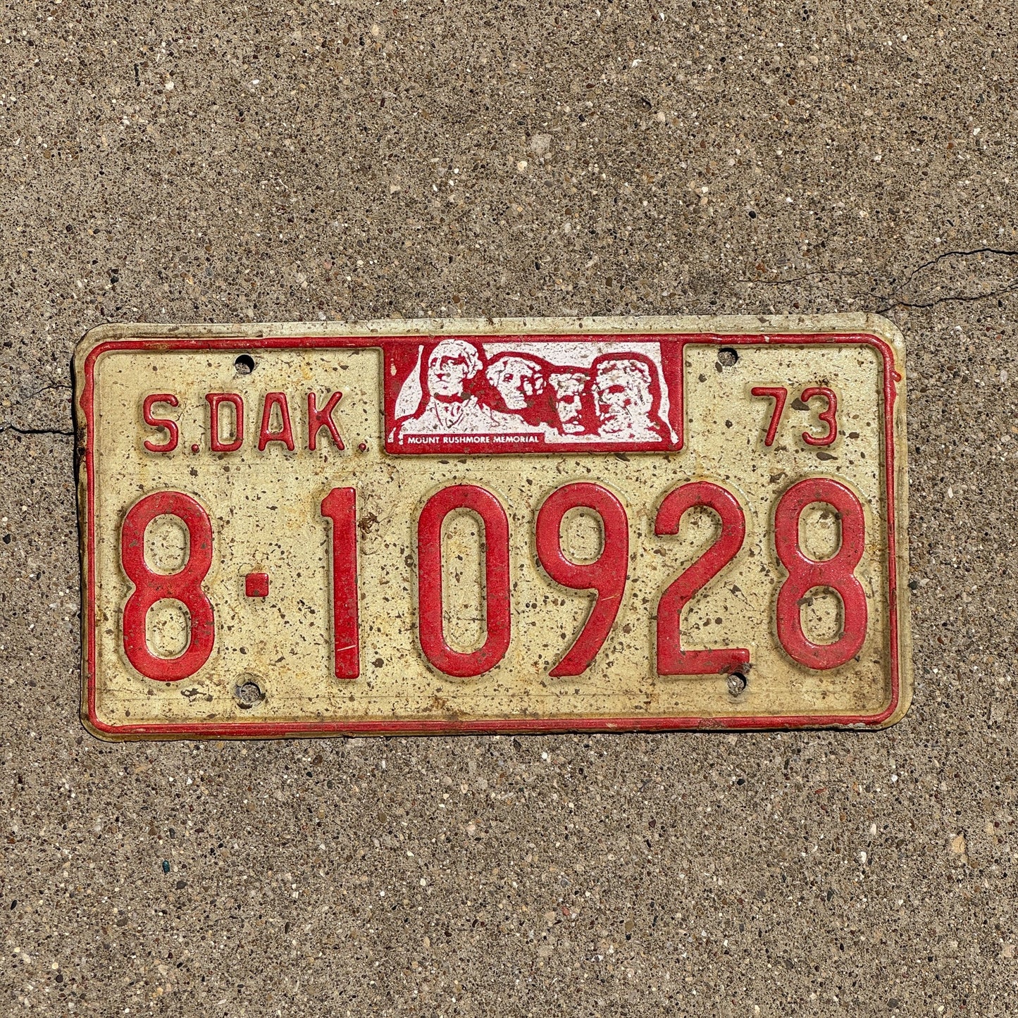 Photo of a 1973 South Dakota License Plate Auto Tag Garage Decor Vintage Davison 8 10928