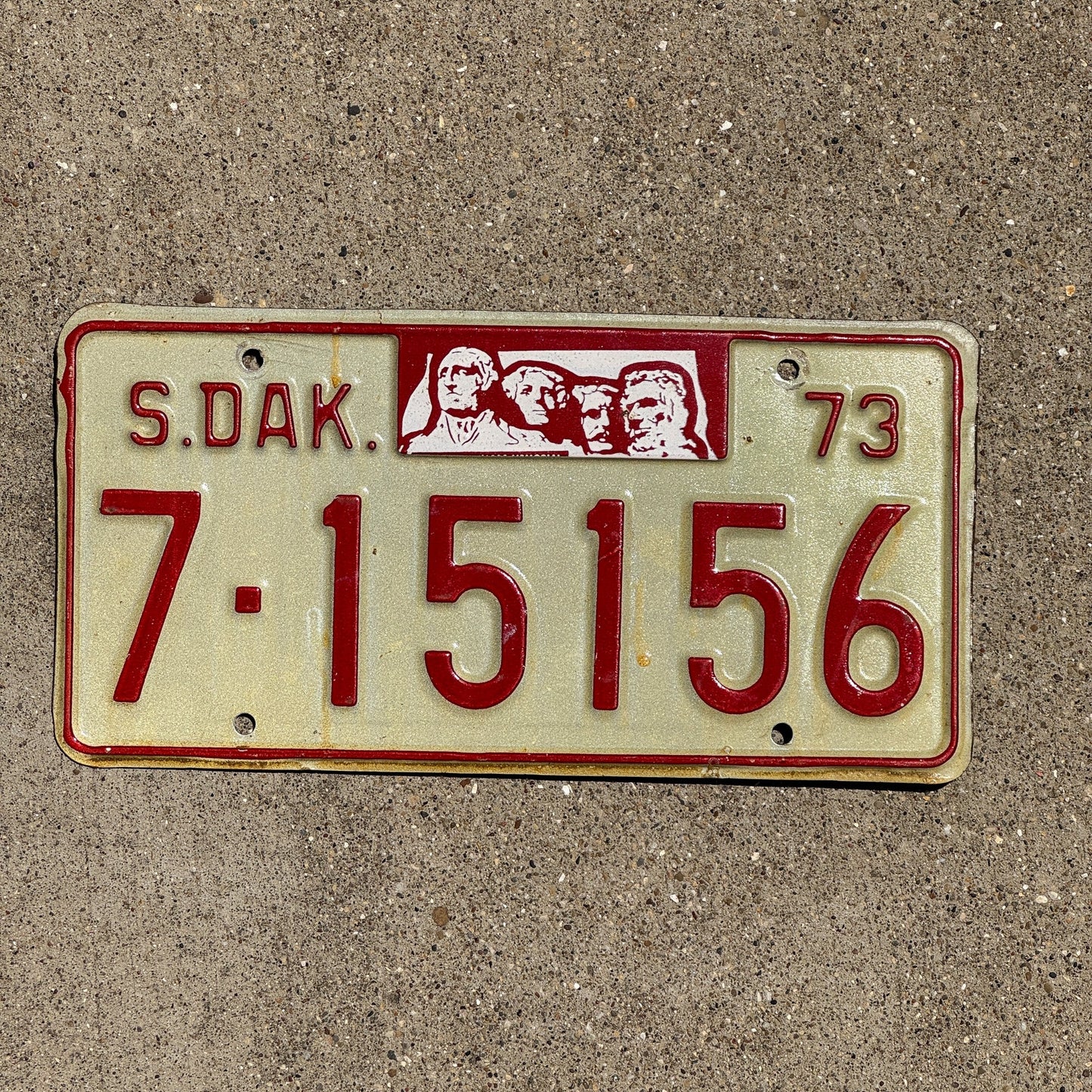 Photo of a 1973 South Dakota License Plate Auto Tag Garage Decor Vintage Yankton 7 15156