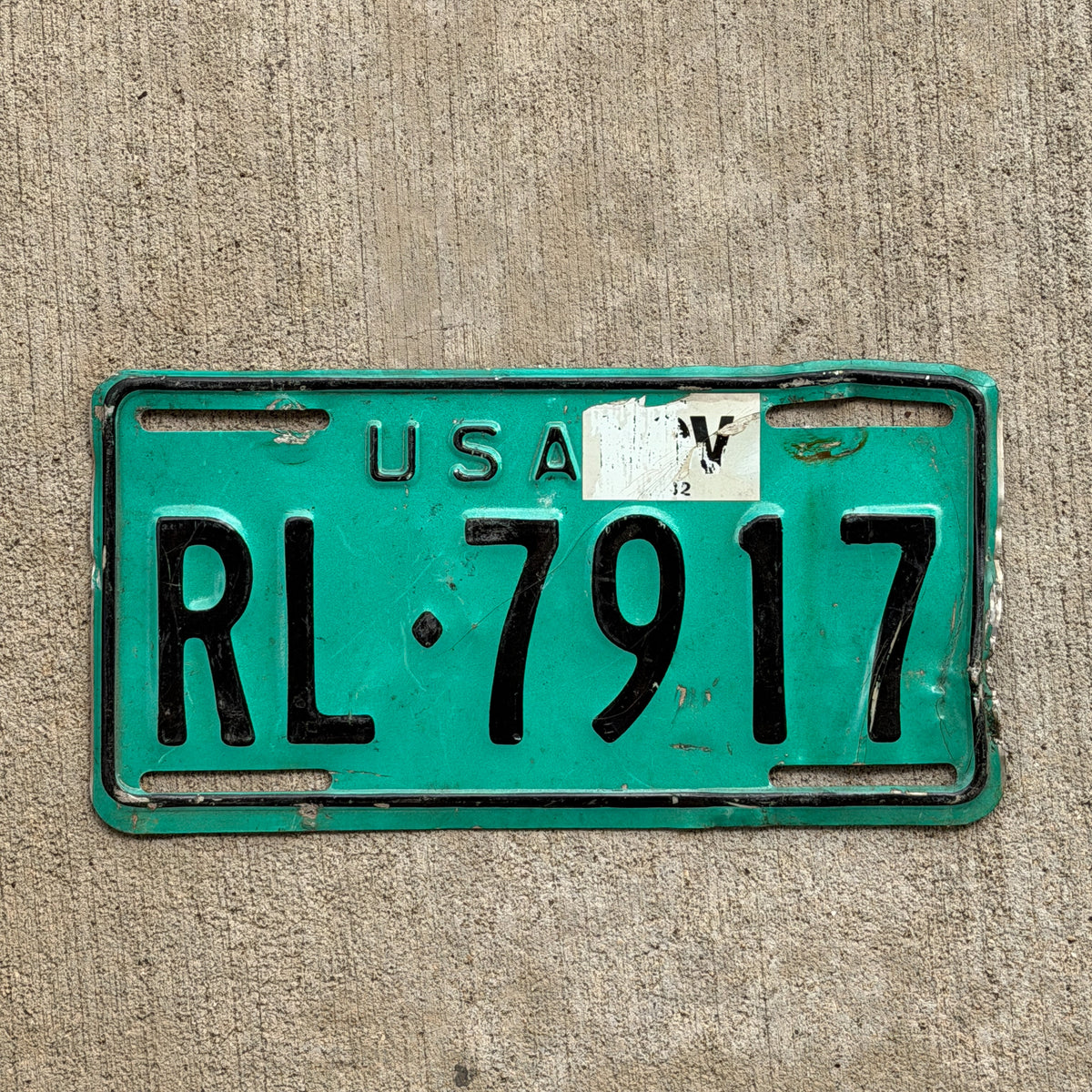 Photo of a 1973 US Forces Germany License Plate Auto Tag Garage Decor Vintage RL 7917 with original patina