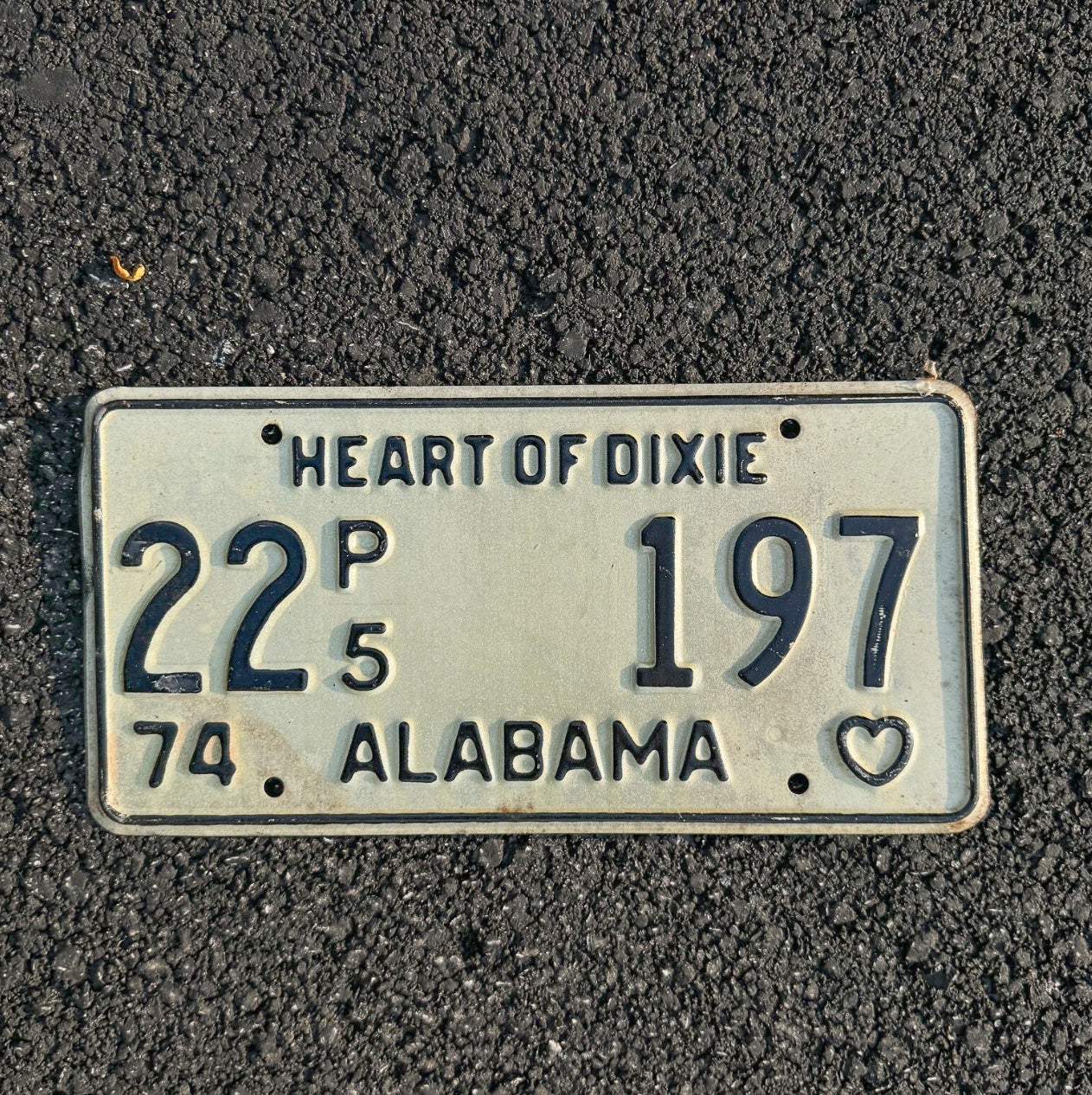 Photo of a 1974 Alabama Truck License Plate Auto Tag Garage Decor Vintage Heart of Dixie 22 197