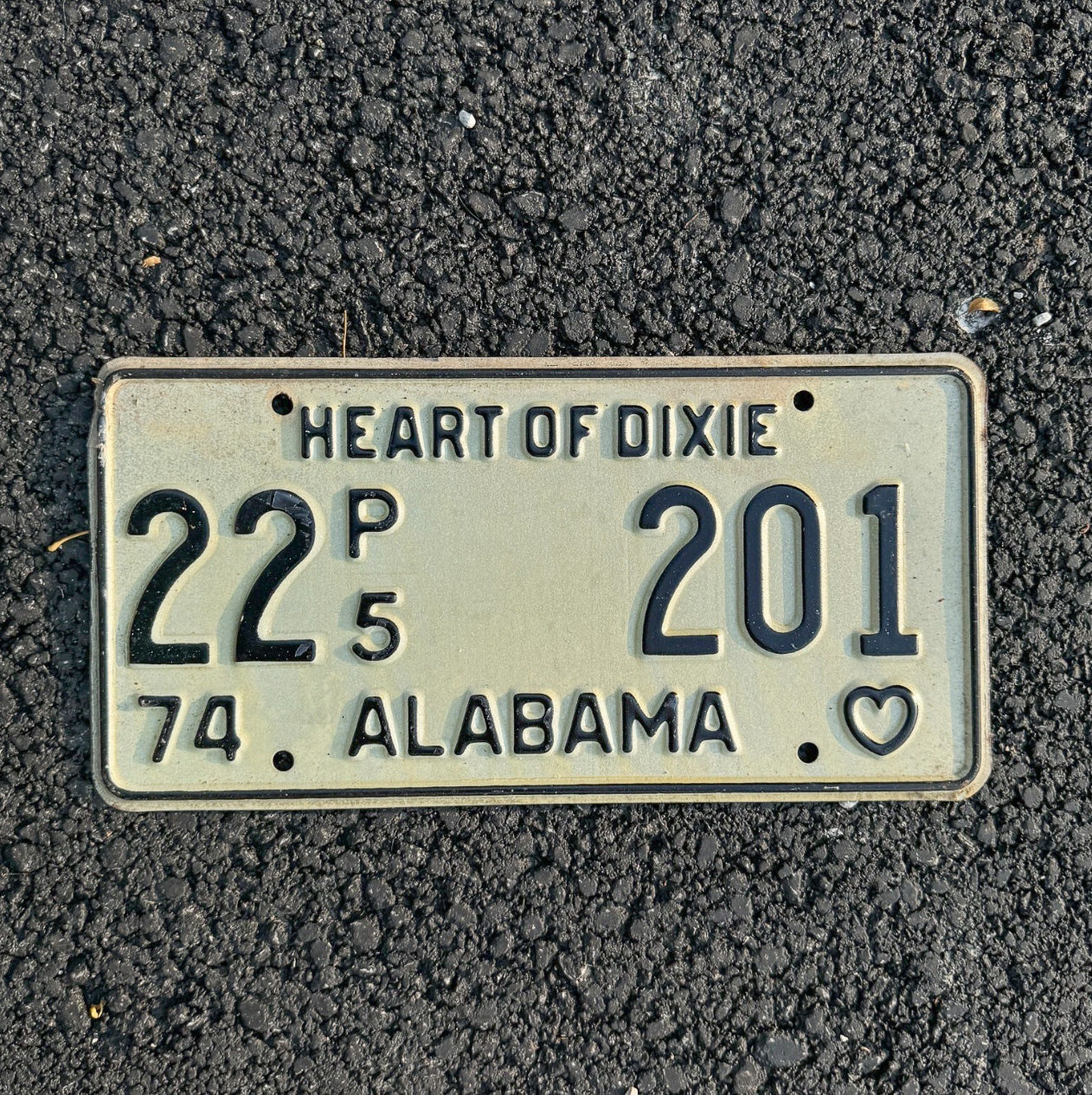 Photo of a 1974 Alabama Truck License Plate Auto Tag Garage Decor Vintage Heart of Dixie 22 201
