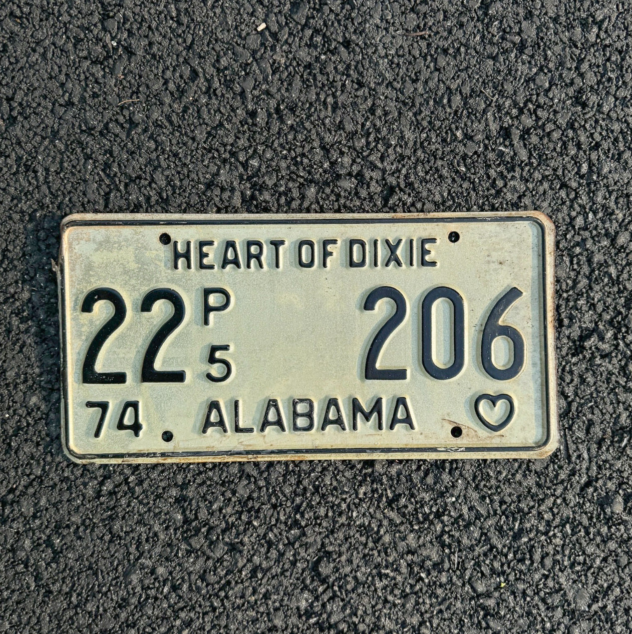 Photo of a 1974 Alabama Truck License Plate Auto Tag Garage Decor Vintage Heart of Dixie 22 206
