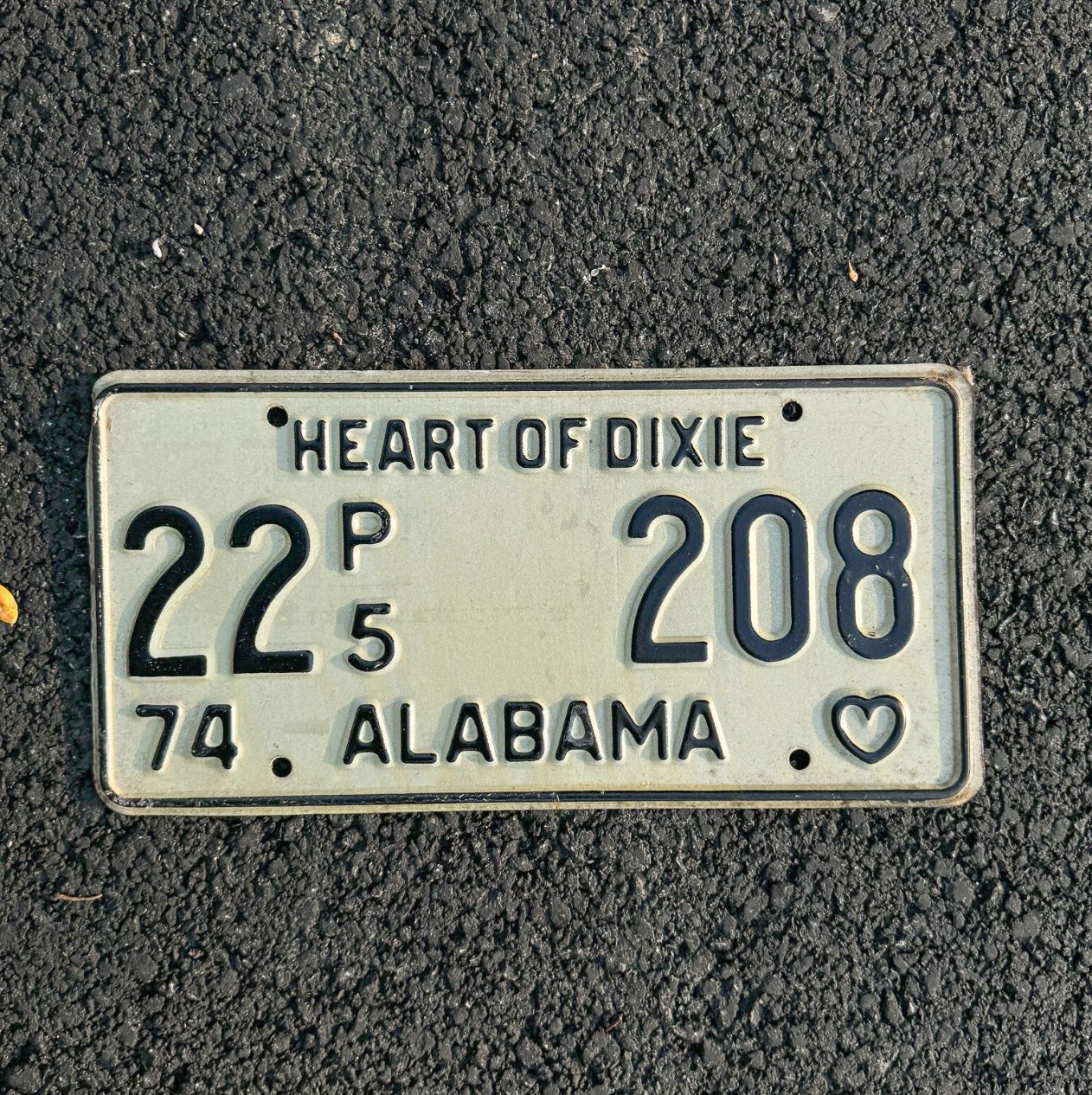 Photo of a 1974 Alabama Truck License Plate Auto Tag Garage Decor Vintage Heart of Dixie 22 208
