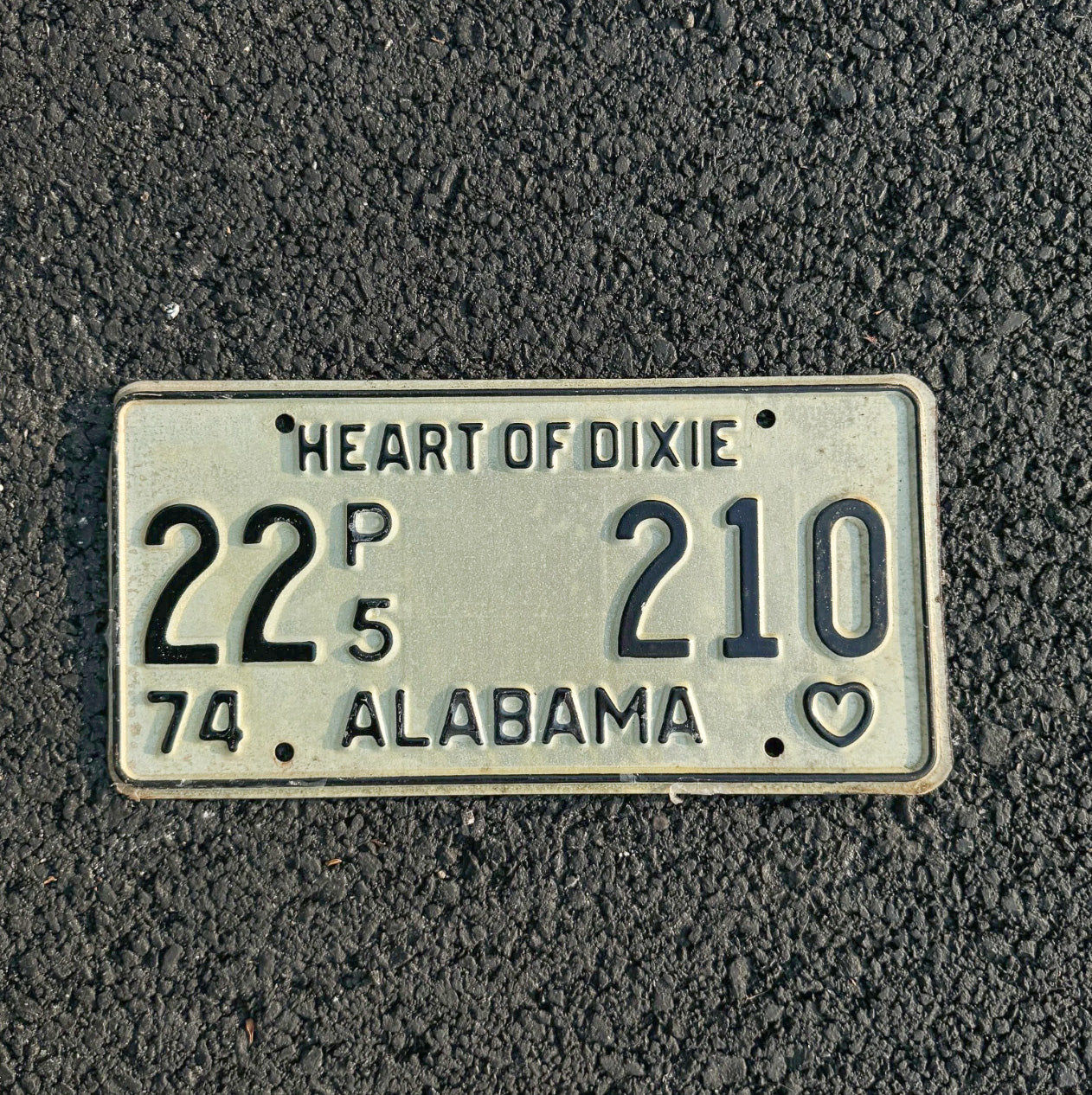 Photo of a 1974 Alabama Truck License Plate Auto Tag Garage Decor Vintage Heart of Dixie 22 210