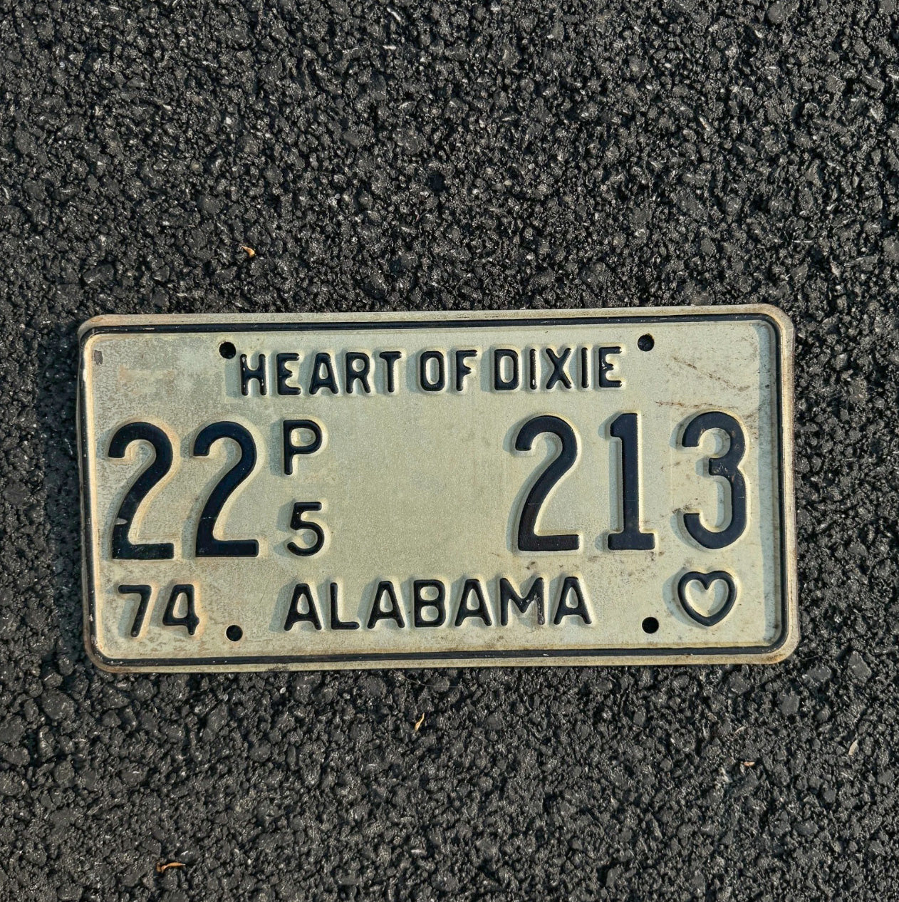 Photo of a 1974 Alabama Truck License Plate Auto Tag Garage Decor Vintage Heart of Dixie 22 213