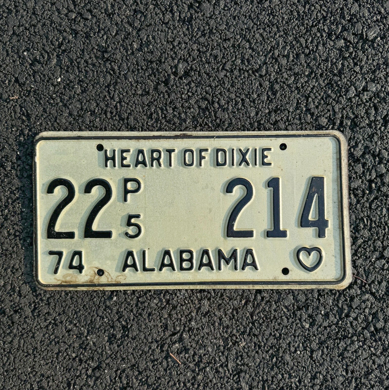 Photo of a 1974 Alabama Truck License Plate Auto Tag Garage Decor Vintage Heart of Dixie 22 214