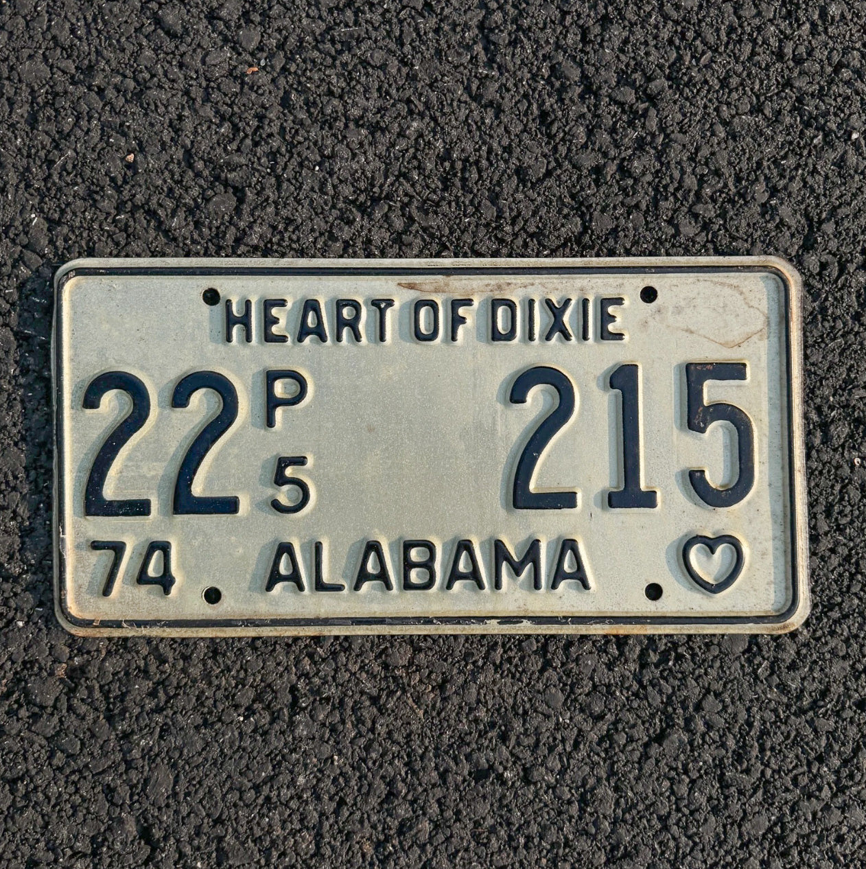 Photo of a 1974 Alabama Truck License Plate Auto Tag Garage Decor Vintage Heart of Dixie 22 215
