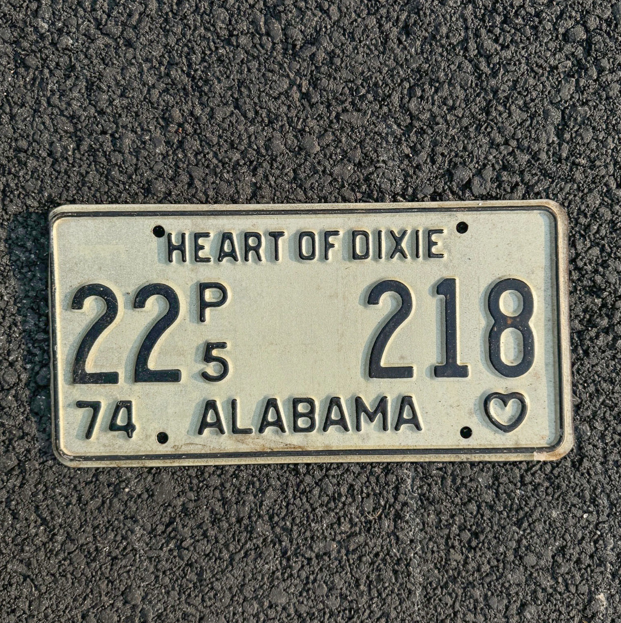 Photo of a 1974 Alabama Truck License Plate Auto Tag Garage Decor Vintage Heart of Dixie 22 218
