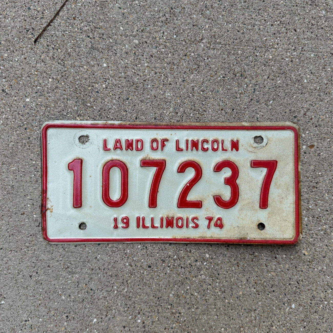 Photo of a 1974 Illinois Motorcycle License Plate Auto Tag Garage Decor Vintage Bike 107237