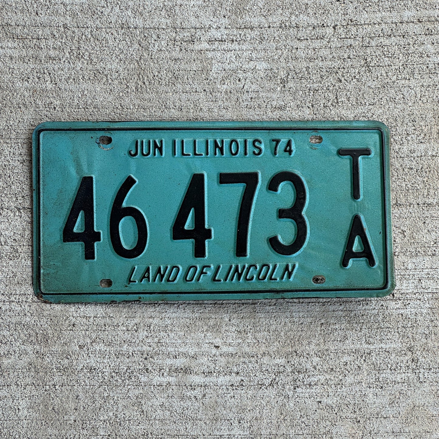 Photo of a 1974 Illinois TRAILER License Plate Auto Tag Garage Decor Vintage 46 473 TA