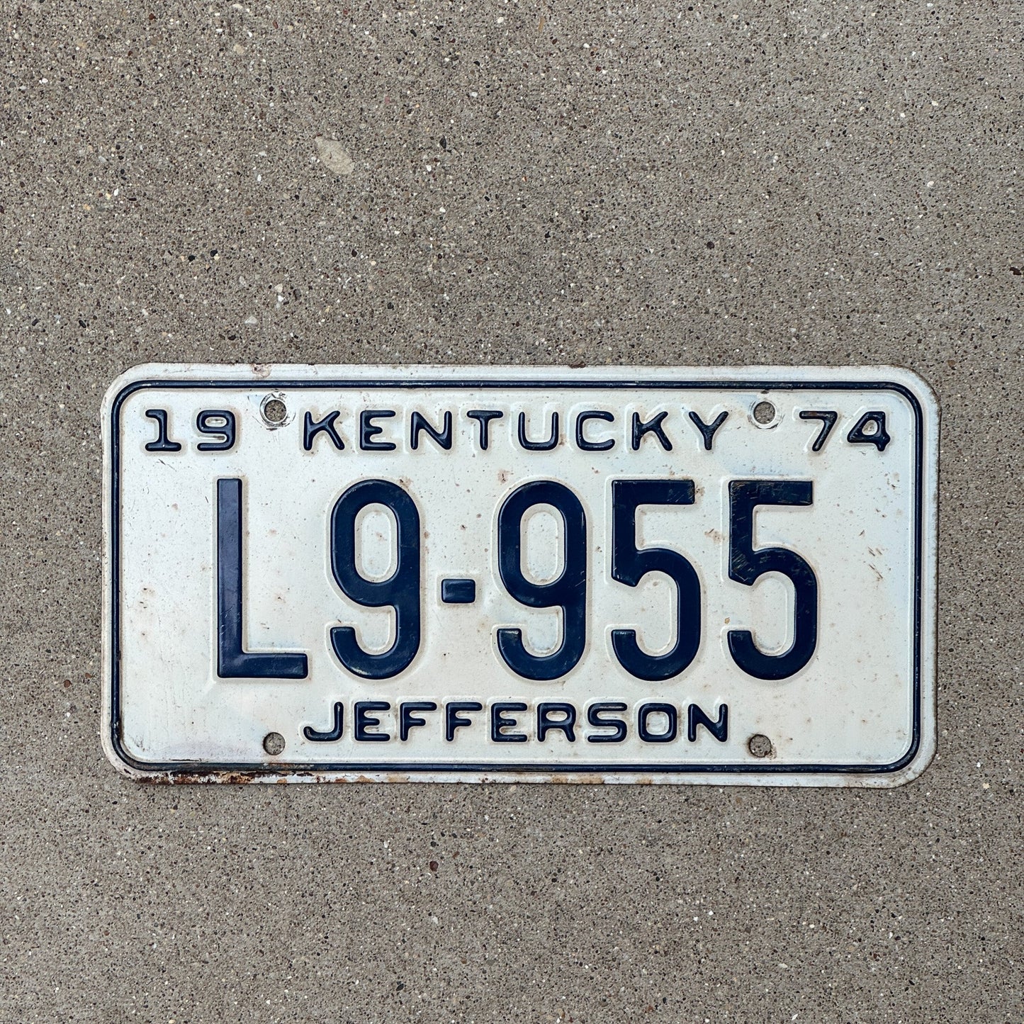 Photo of a 1974 Kentucky License Plate Auto Tag Garage Decor Vintage L 9955