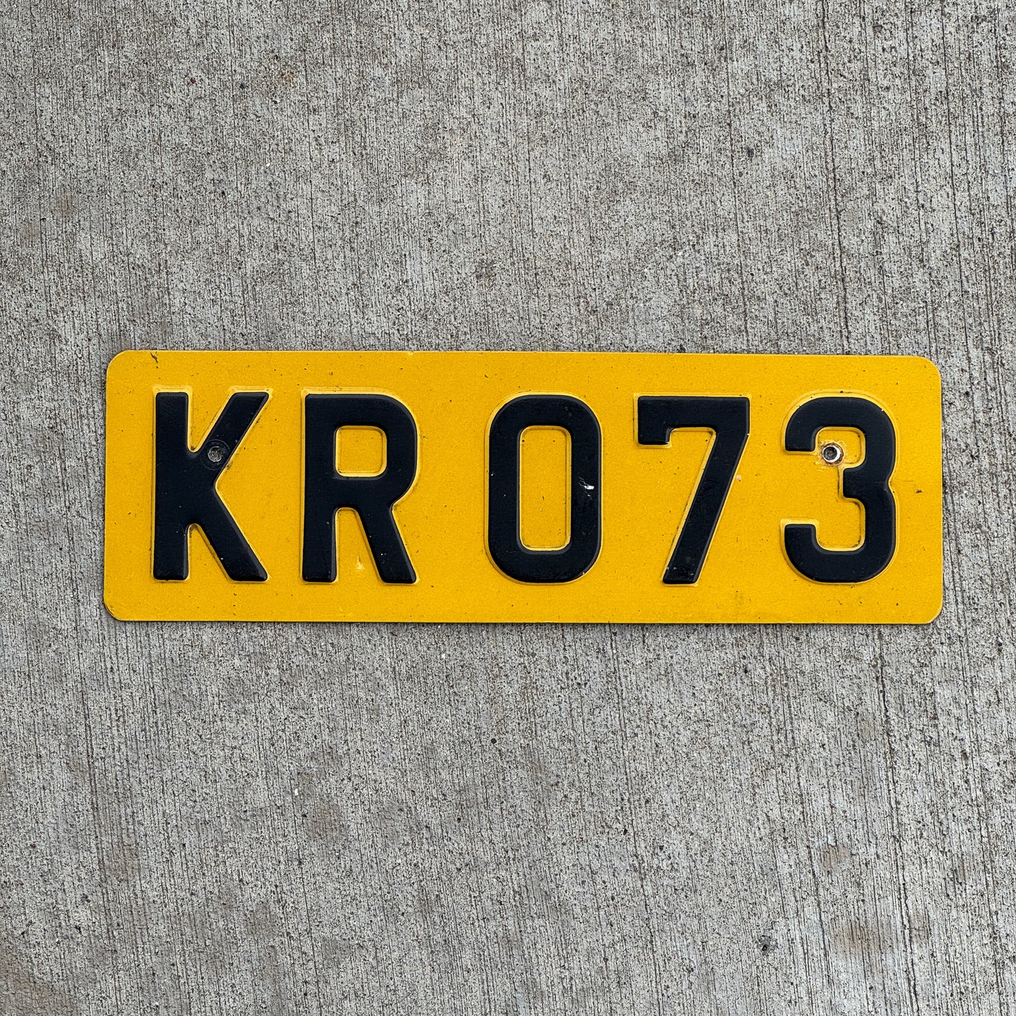 Photo of a 1974 Luxembourg License Plate Auto Tag Garage Decor Vintage KR 073 with original patina