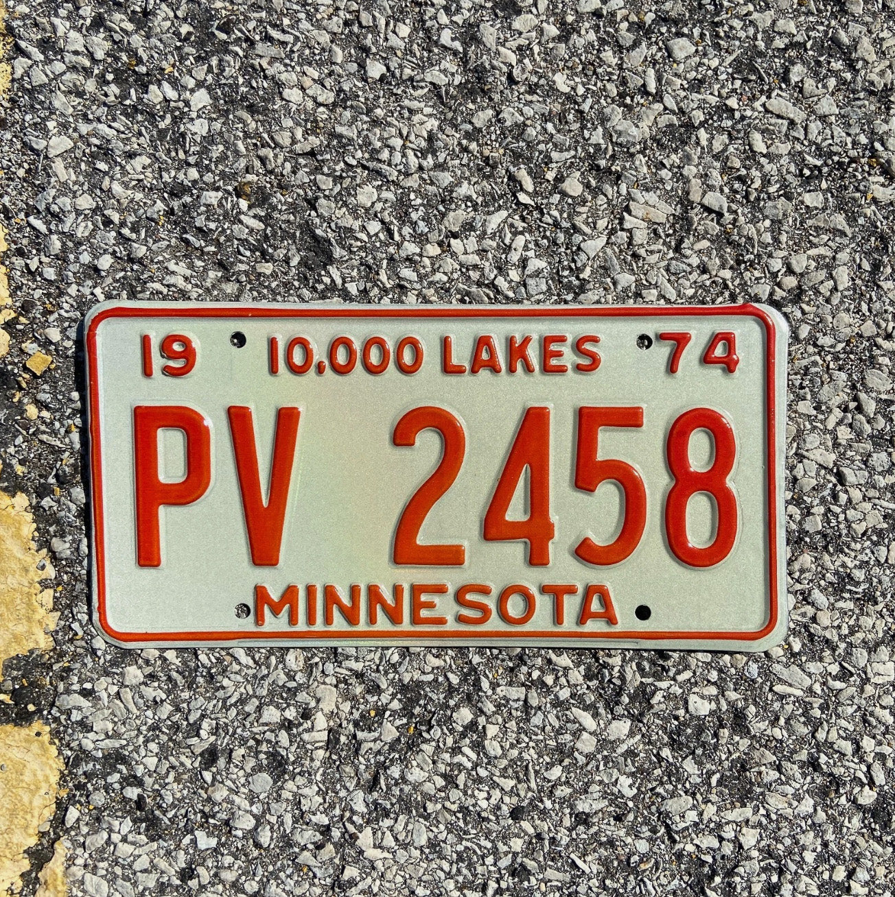 Photo of a 1974 Minnesota License Plate Auto Tag 1 Garage Decor PV 2458