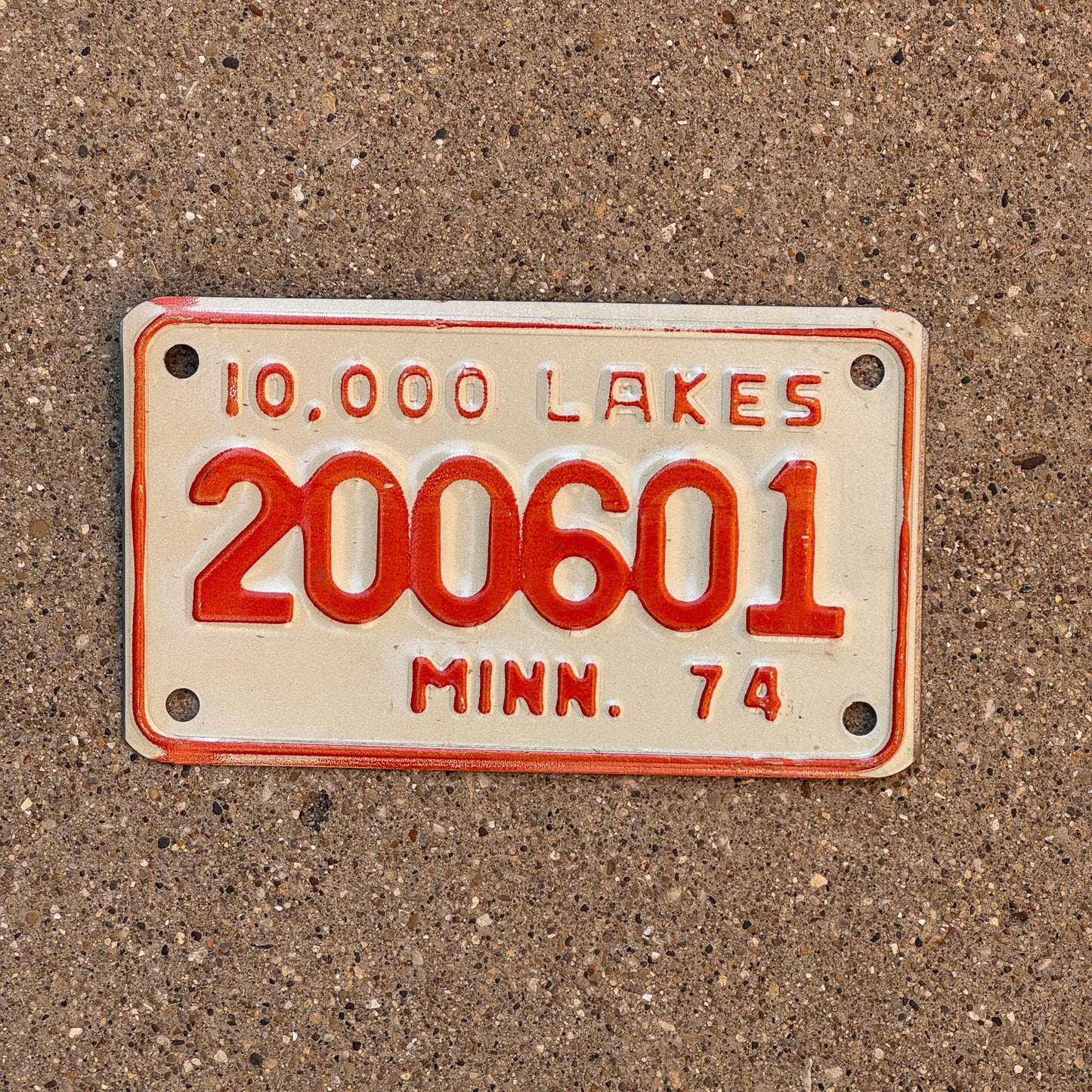 Photo of a 1974 Minnesota Motorcycle License Plate Auto Tag Garage Decor Vintage 200601