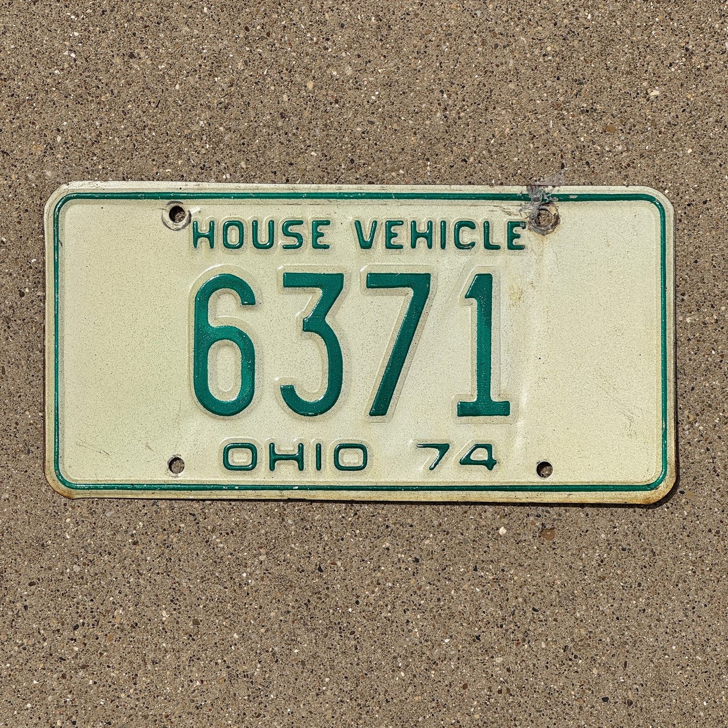 Photo of a 1974 Ohio House Vehicle License Plate Auto Tag Garage Decor Vintage 6371