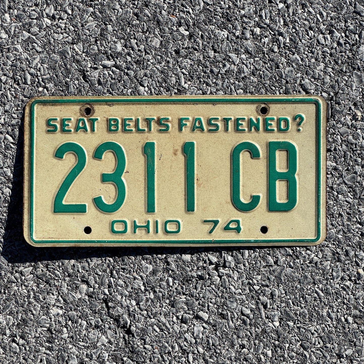 Photo of a 1974 Ohio License Plate Auto Tag Garage Decor Vintage 2311CB