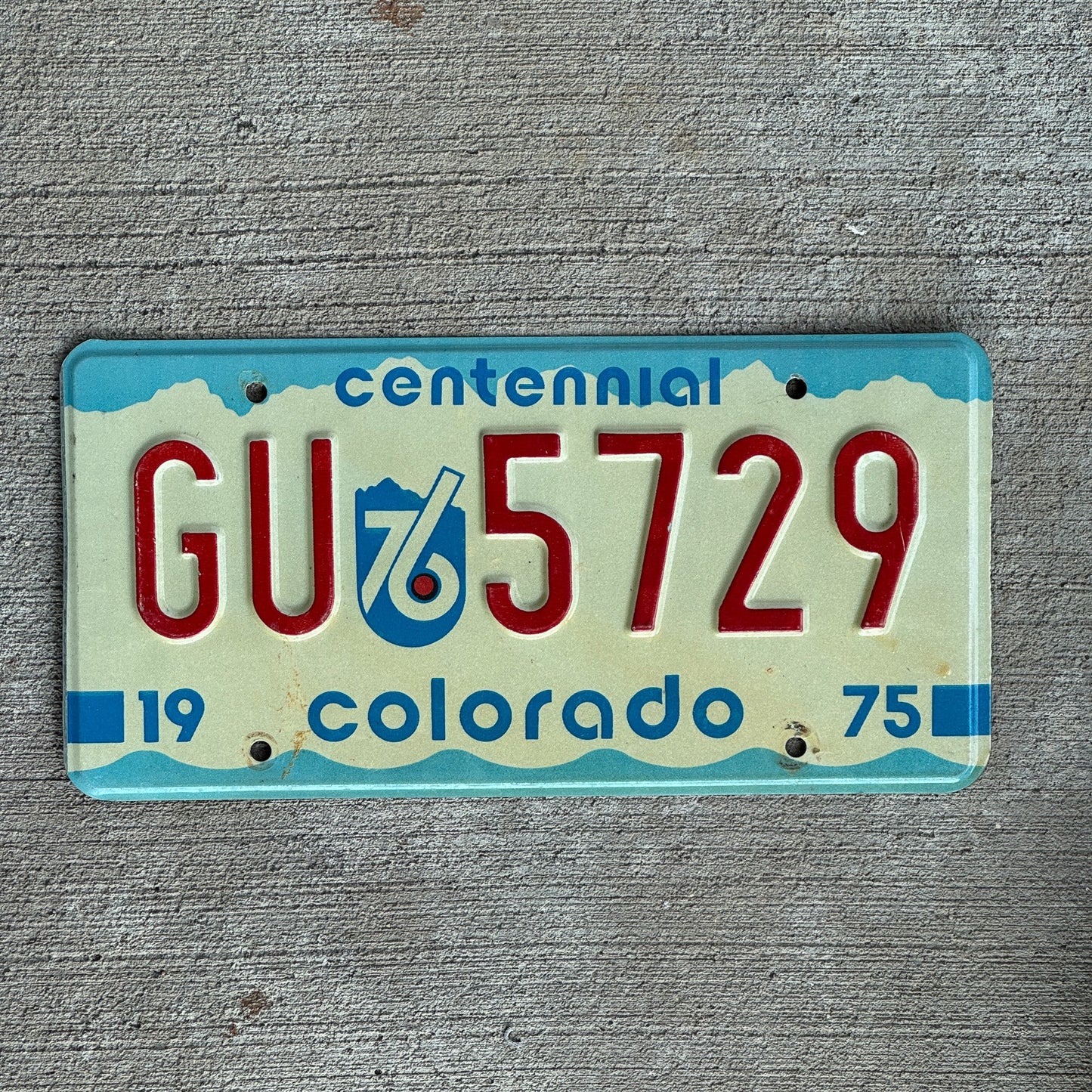 Photo of a 1975 1976 Colorado License Plate Auto Tag 1 Garage Decor GU 5729