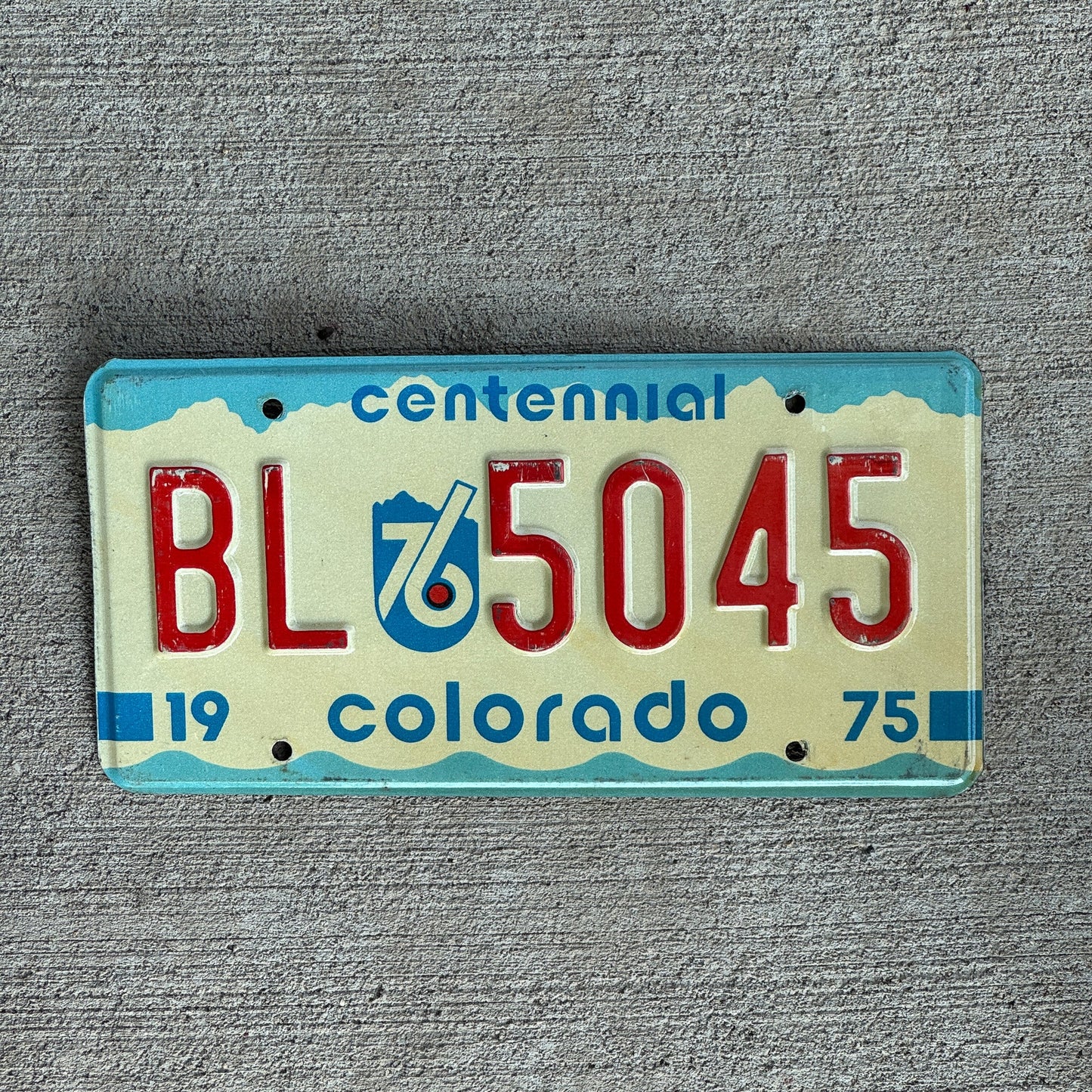Photo of a 1975 1976 Colorado License Plate Auto Tag Garage Decor Vintage BL 5045