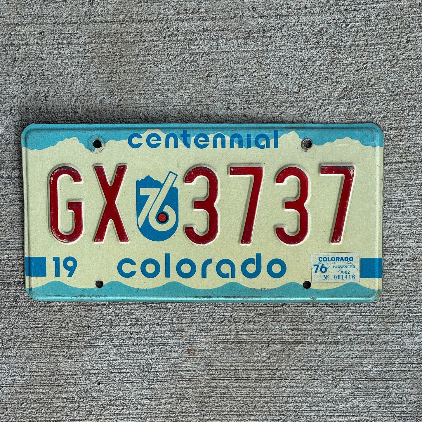 Photo of a 1975 1976 Colorado License Plate Auto Tag Garage Decor Vintage GX 3737