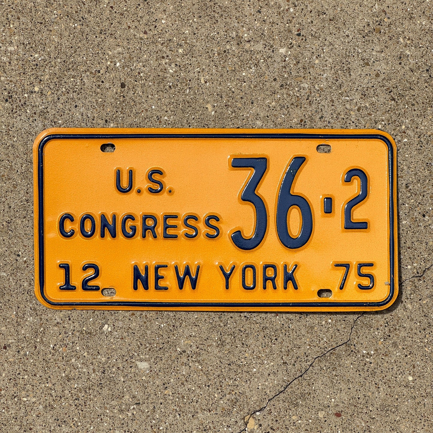 Photo of a 1975 New York US Congress License Plate Auto Tag Garage Decor Vintage Politics Political 36 2