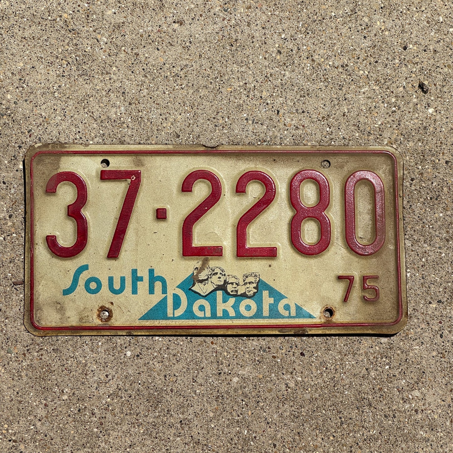 Photo of a 1975 South Dakota License Plate Auto Tag Garage Decor Vintage Tag 1 Hutchinson 37 2280