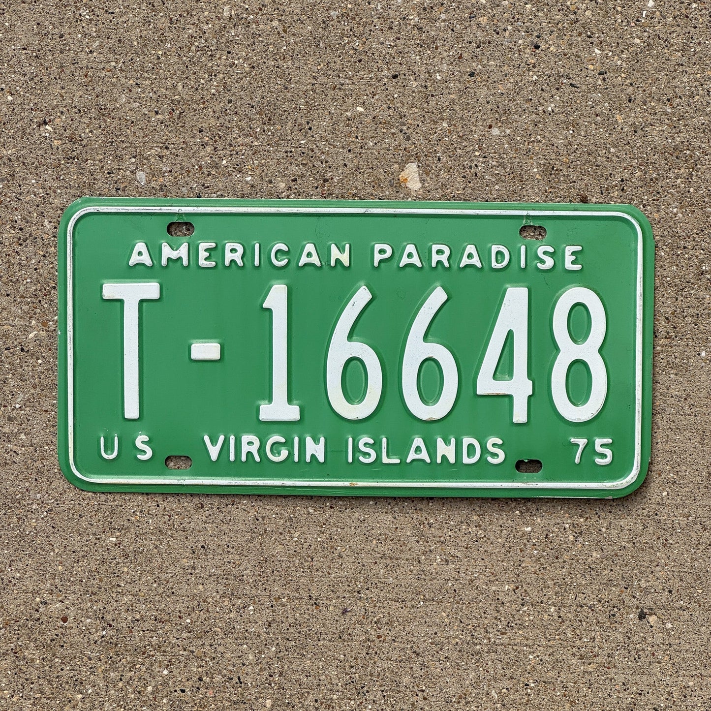 Photo of a 1975 Virgin Islands License Plate Auto Tag Garage Decor Vintage High Quality T 16649