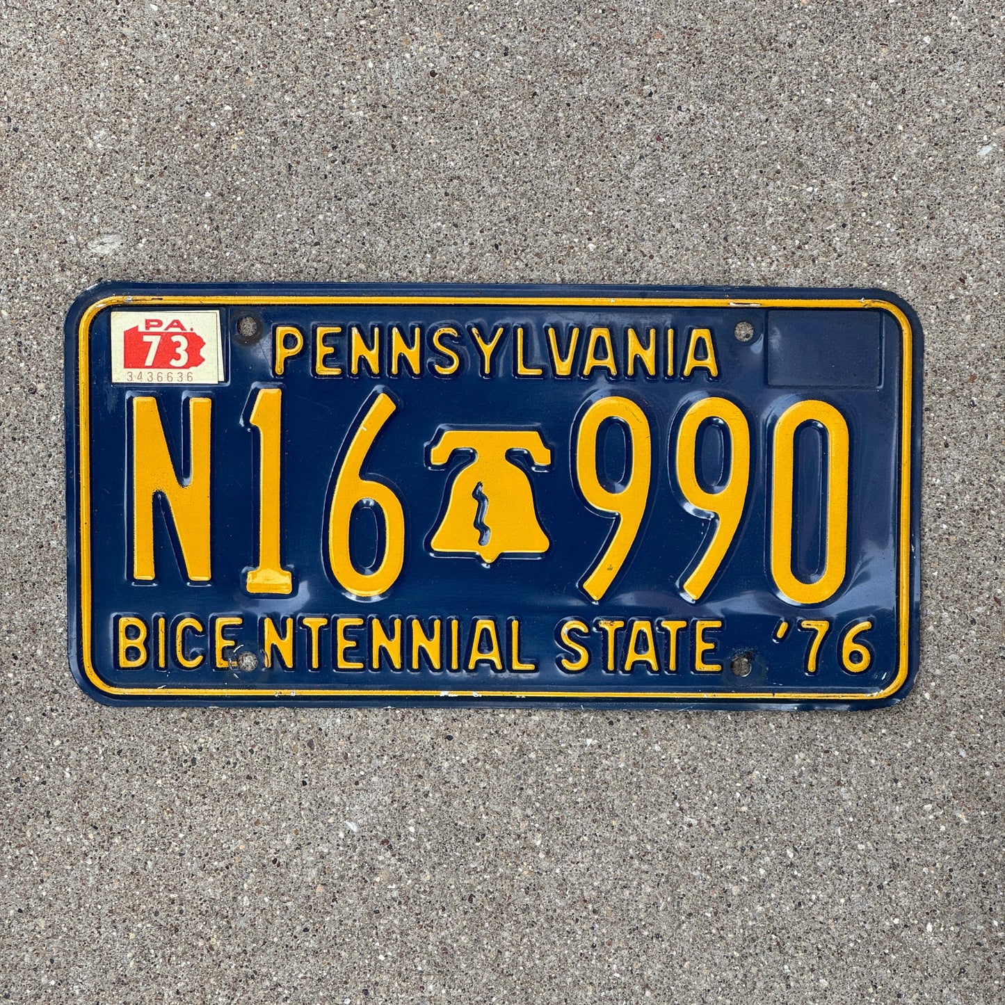Photo of a 1976 1973 Pennsylvania License Plate Auto Tag Garage Decor Vintage N 16 990
