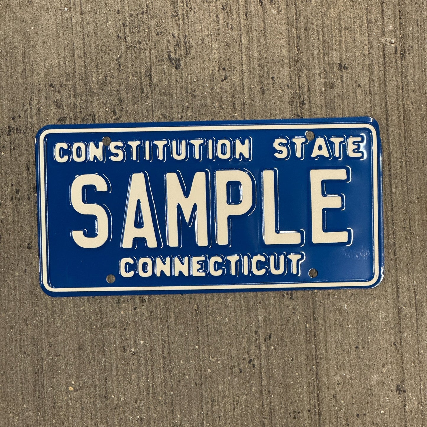 Photo of a 1976 Connecticut SAMPLE License Plate Auto Tag Garage Decor Vintage SAMPLE