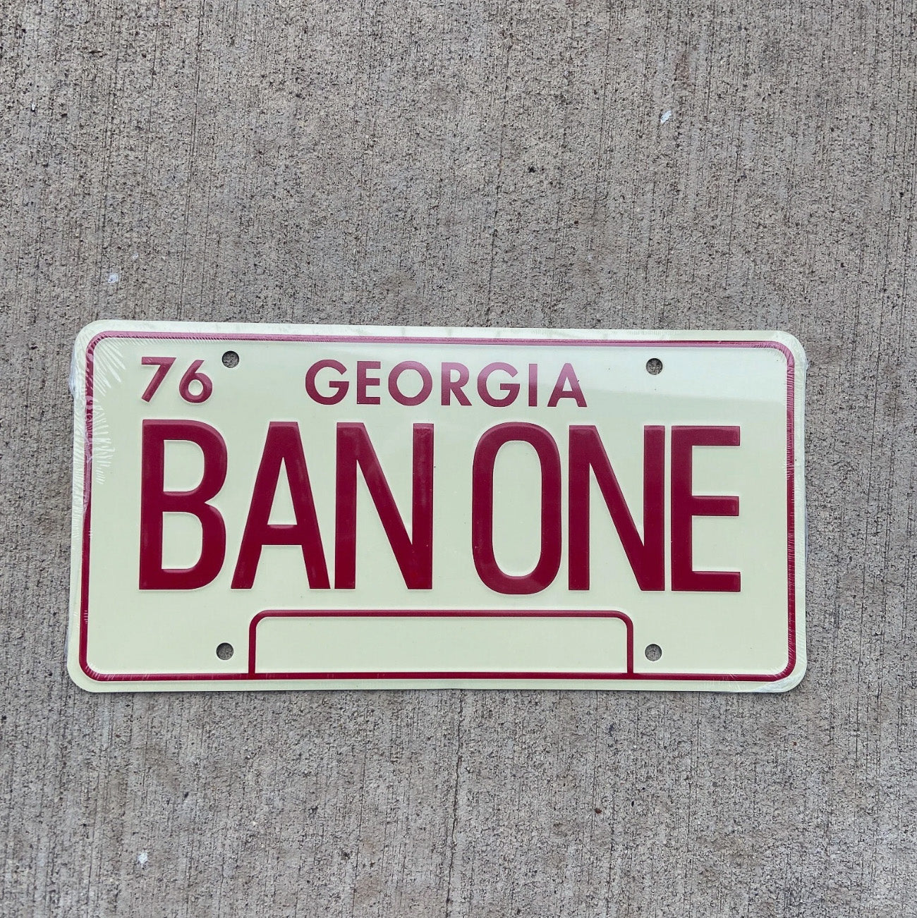 Photo of a 1976 Georgia Souvenir License Plate Auto Tag Garage Decor Vintage Vintage Style Smokey Bandit BAN ONE