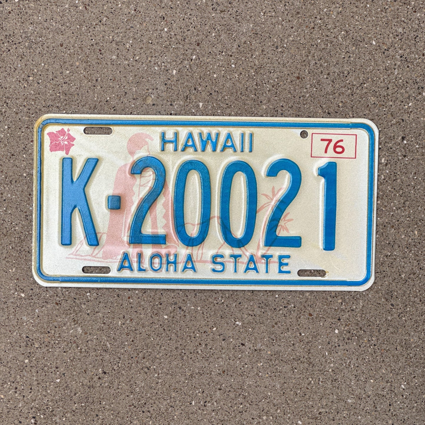 Photo of a 1976 Hawaii License Plate Auto Tag 1 Garage Decor K 20021