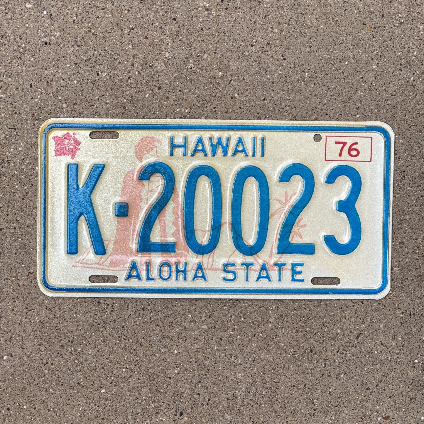 Photo of a 1976 Hawaii License Plate Auto Tag 1 Garage Decor K 20023