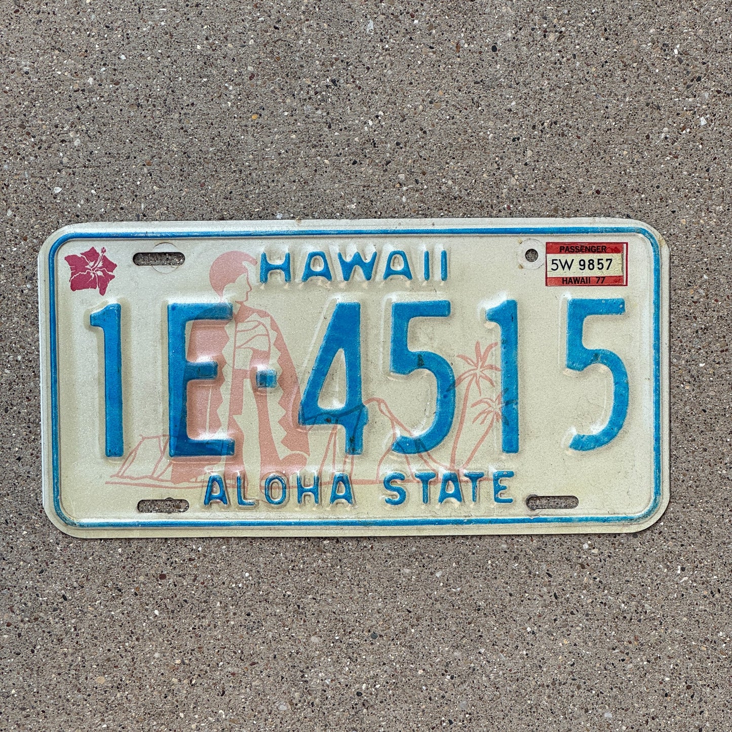Photo of a 1976 Hawaii License Plate Auto Tag Garage Decor Vintage Diamond Head Base 1E 4515