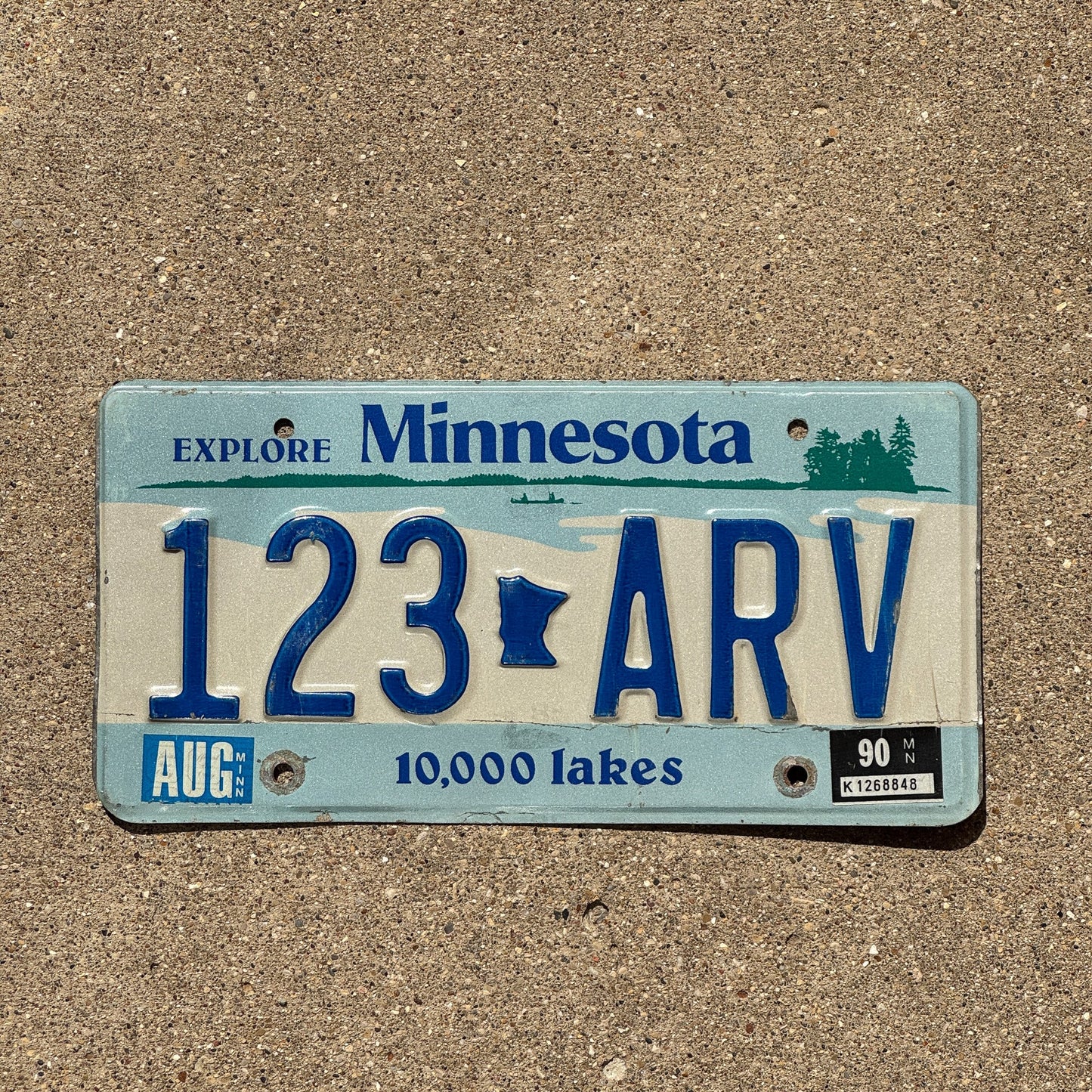 Photo of a 1977 1990 Minnesota License Plate Auto Tag Garage Decor Vintage 123 ARV