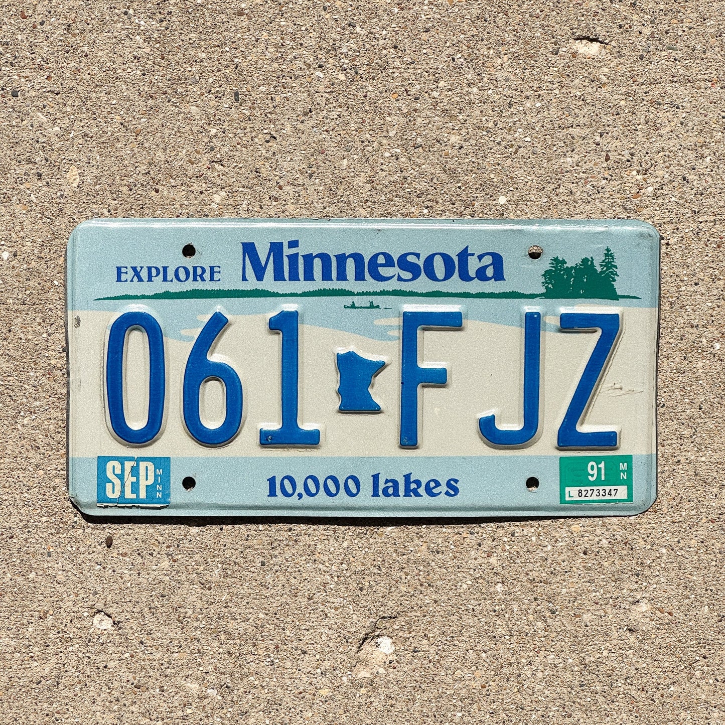 Photo of a 1977 1991 Minnesota License Plate Auto Tag Garage Decor Vintage 061 FJZ