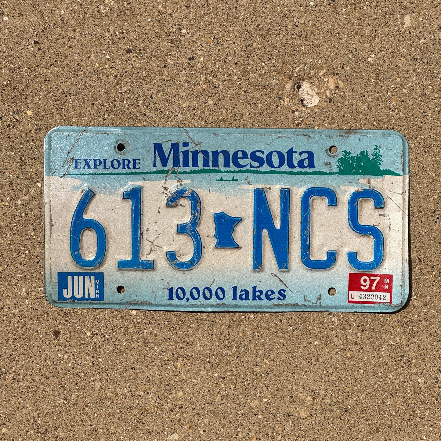 Photo of a 1977 1997 Minnesota License Plate Auto Tag Garage Decor Vintage 613 NCS