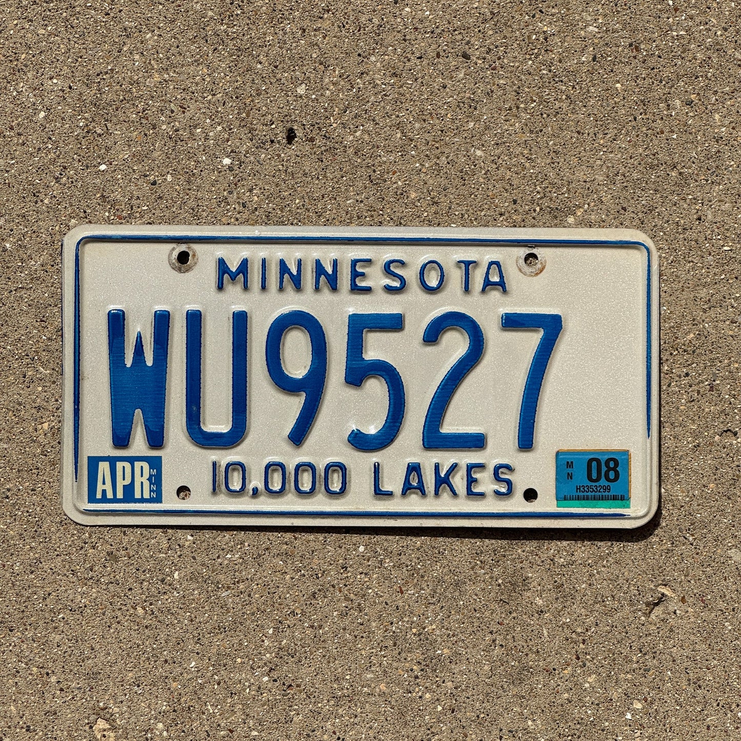 Photo of a 1977 2008 Minnesota DUI Revoked Replacement License Plate Auto Tag Garage Decor Vintage "Whiskey" Party Plate WU 9527