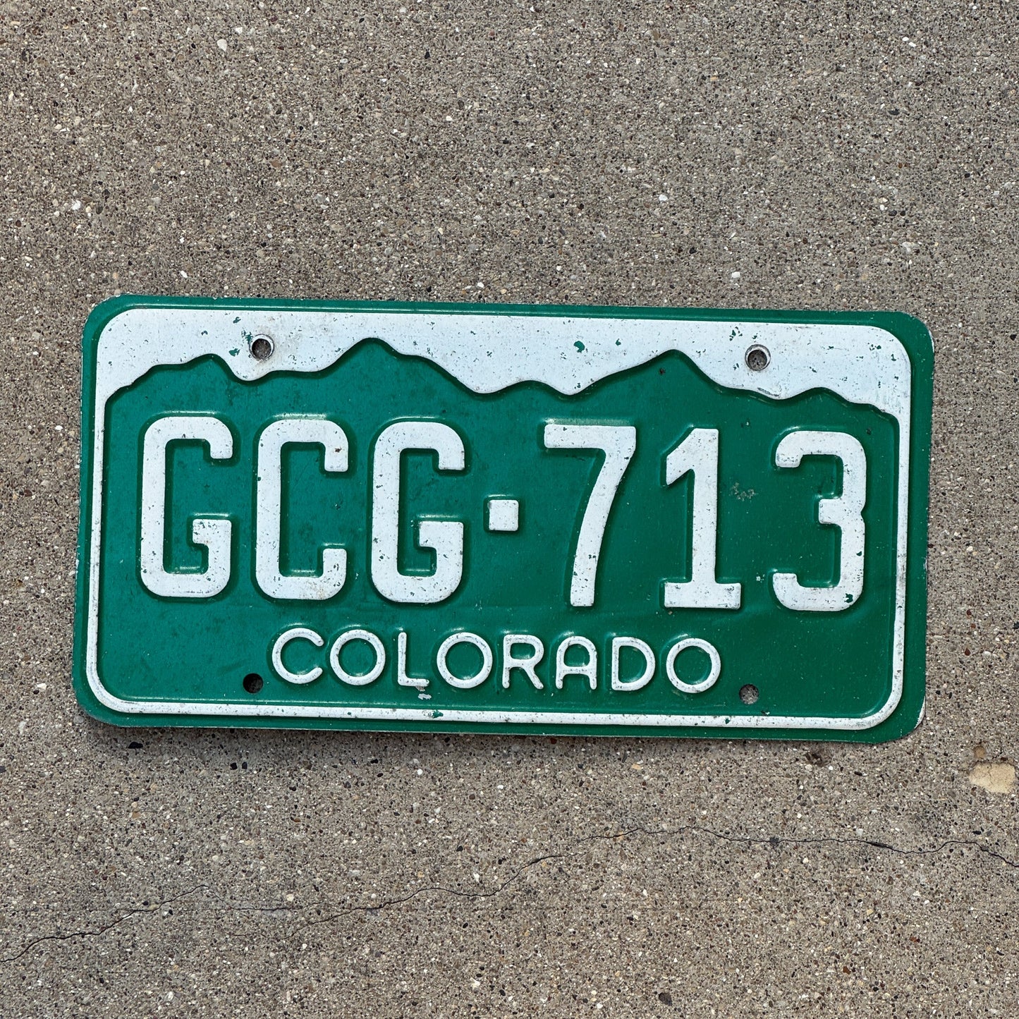 Photo of a 1977 Colorado License Plate Auto Tag Garage Decor Vintage GCG 713