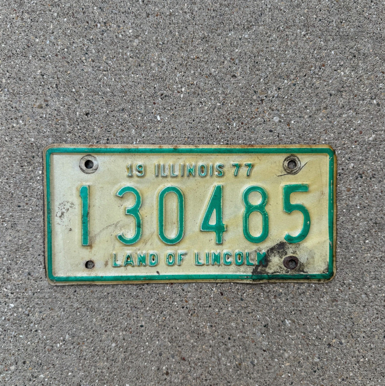 Photo of a 1977 Illinois Motorcycle License Plate Auto Tag Garage Decor Vintage Bike 130485