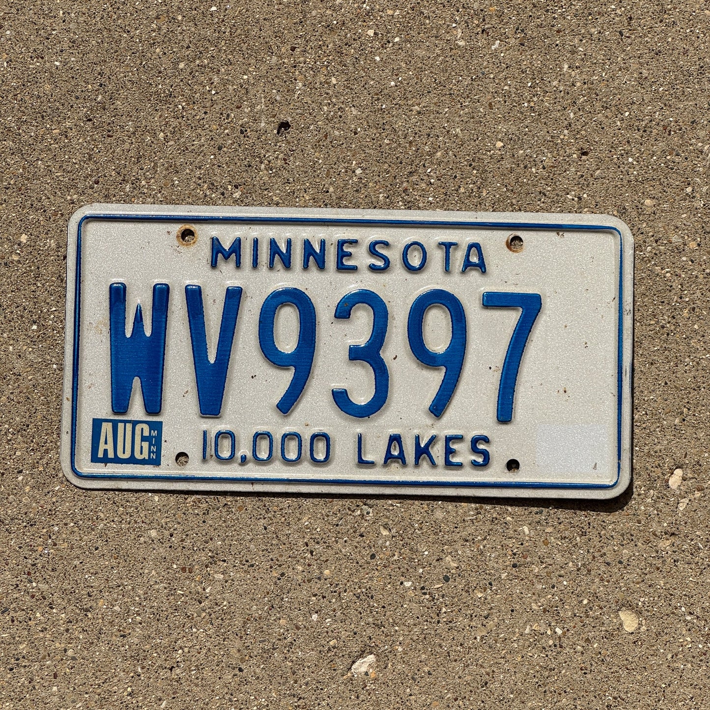 Photo of a 1977 Minnesota DUI Revoked Replacement License Plate Auto Tag 1 Garage Decor "Whiskey" Party Plate WV 9397