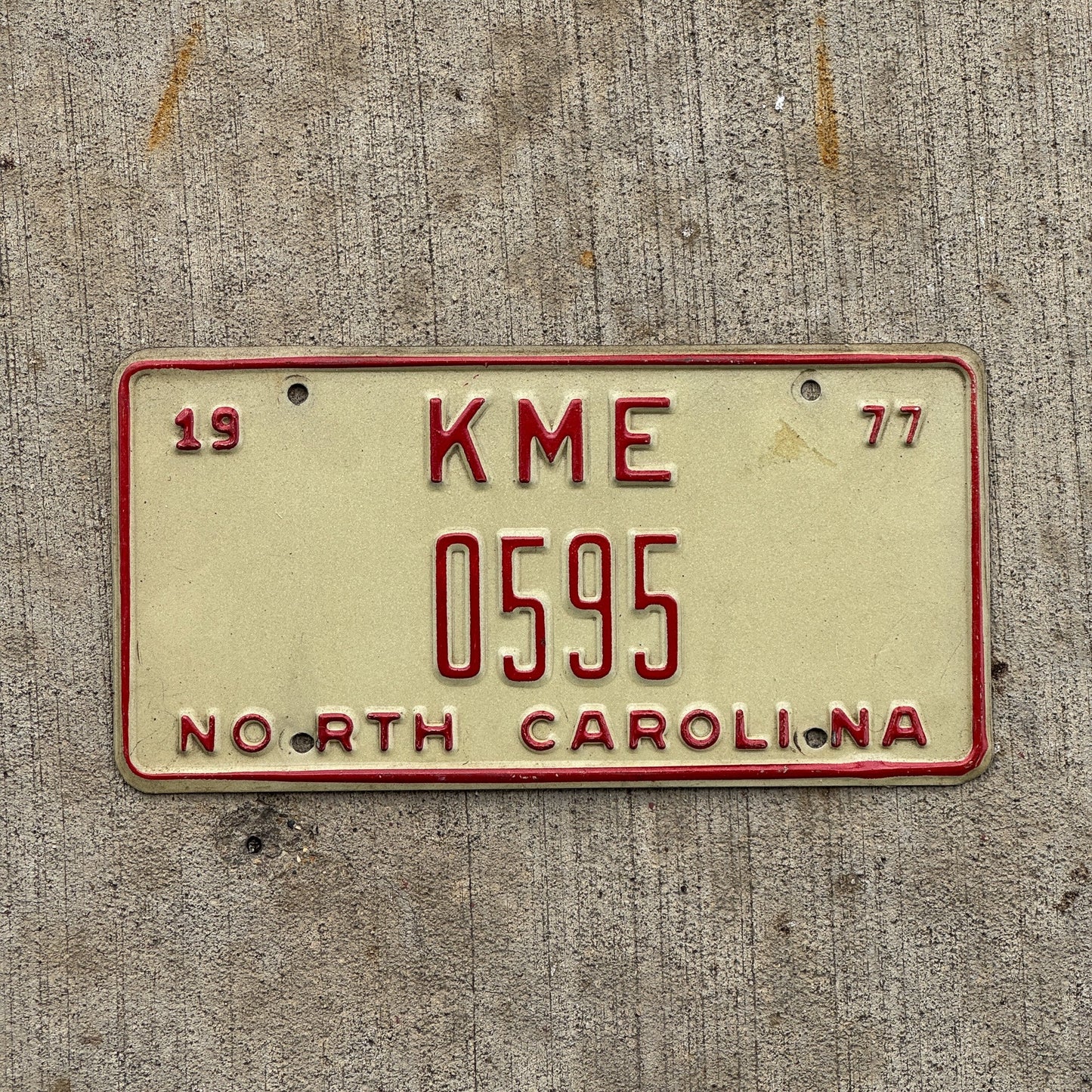 Photo of a 1977 North Carolina Citizens Band Radio License Plate Auto Tag Garage Decor Vintage 595